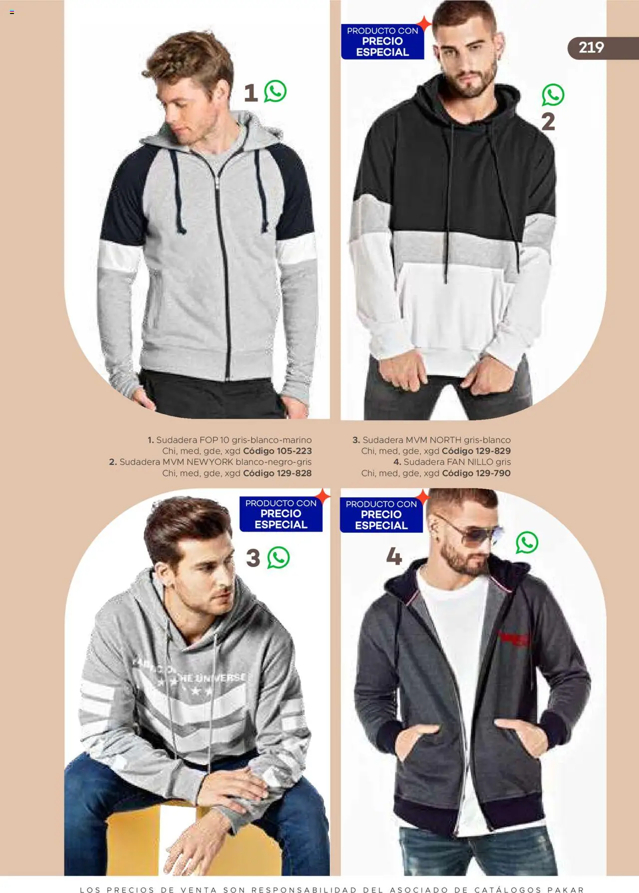 Nuevas ofertas de SC Pakar válidas en toda la República Mexicana desde el 31.01.2025. ¡Encuentra las mejores ofertas en SC Pakar catálogo Ropa! | Página: 219 | Productos: Sudadera