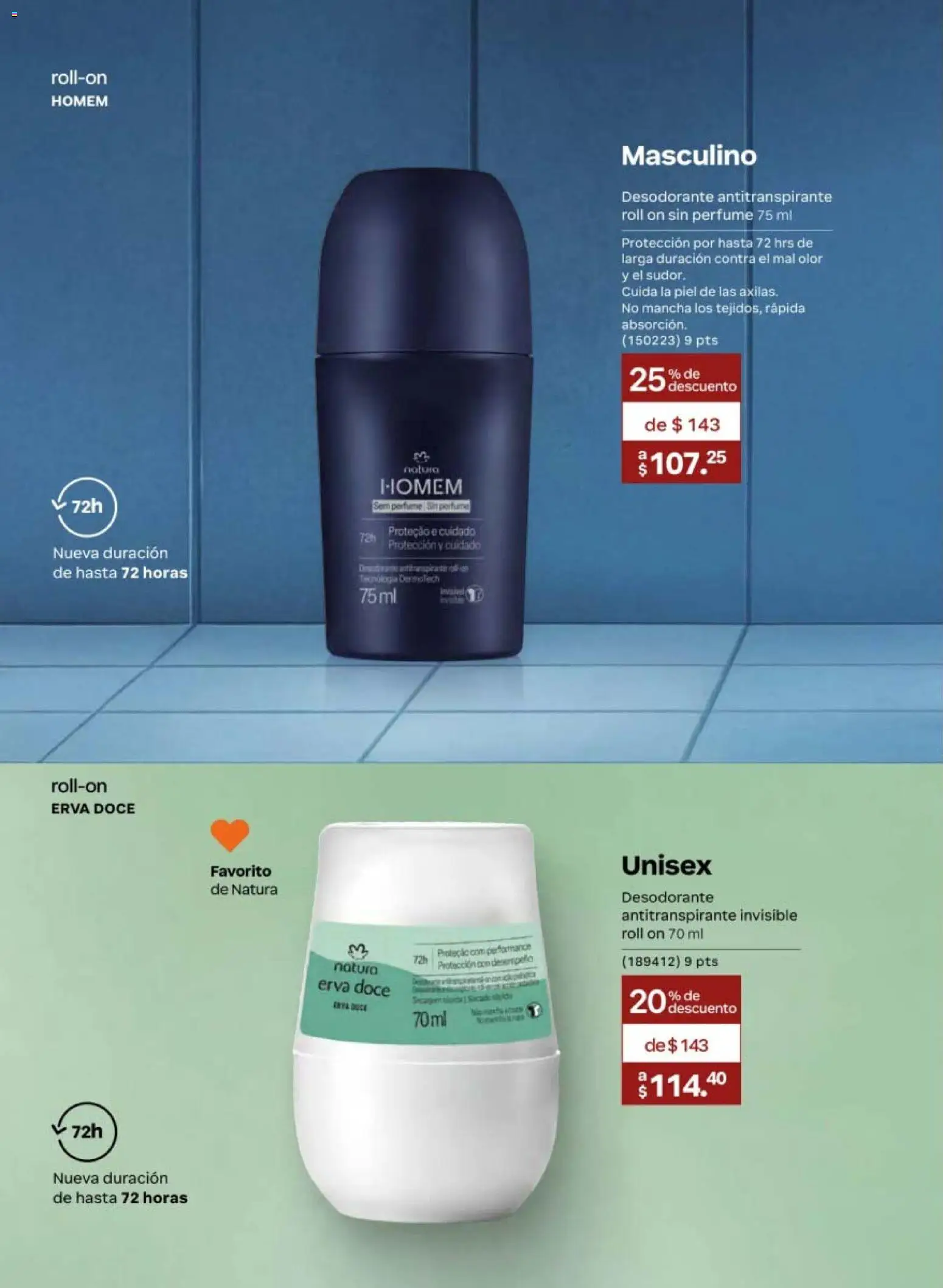 Nuevas ofertas de Natura válidas en toda la República Mexicana desde el 20.02.2026. ¡Encuentra las mejores ofertas en Natura campaña 4 2026! | Página: 138 | Productos: Desodorante, Antitranspirante, Perfume