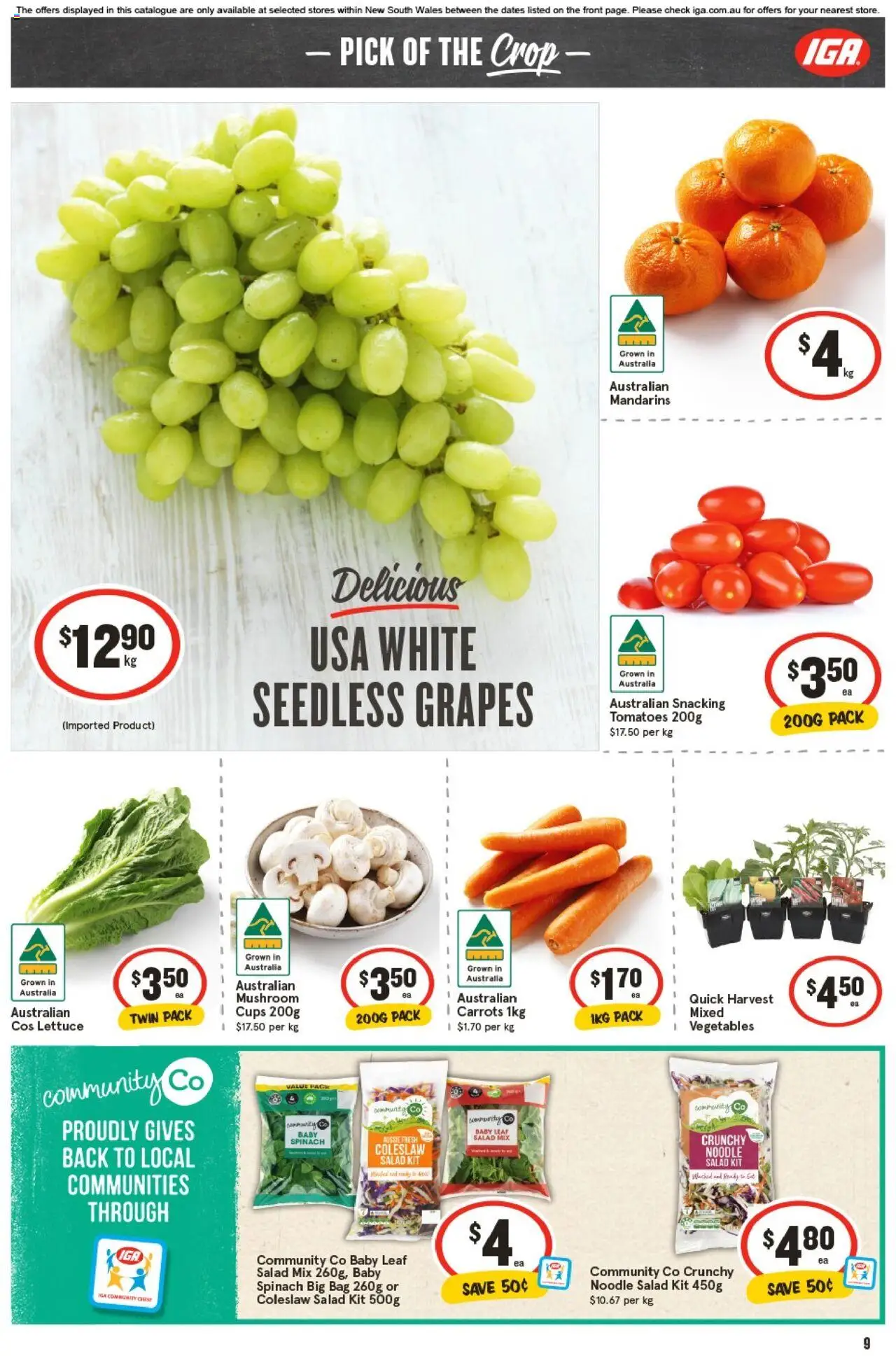 IGA catalogue - valid from 24.09.2025 | Page: 12 | Products: Cups, Lettuce, Mandarins, Vegetables