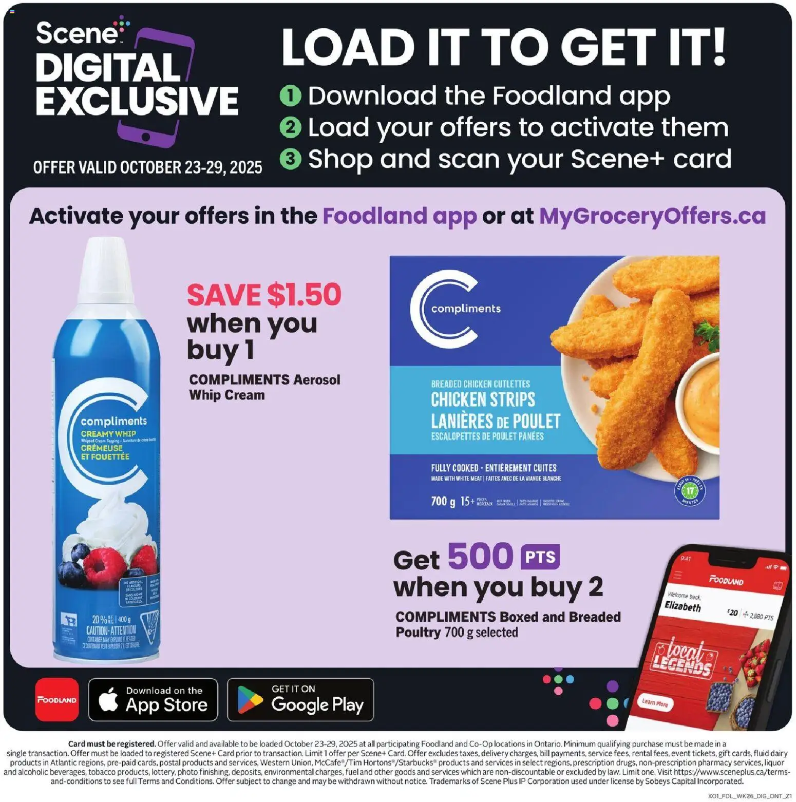 Foodland flyer valid from 23.10.2025 | Page: 6 | Products: Cream, Chicken