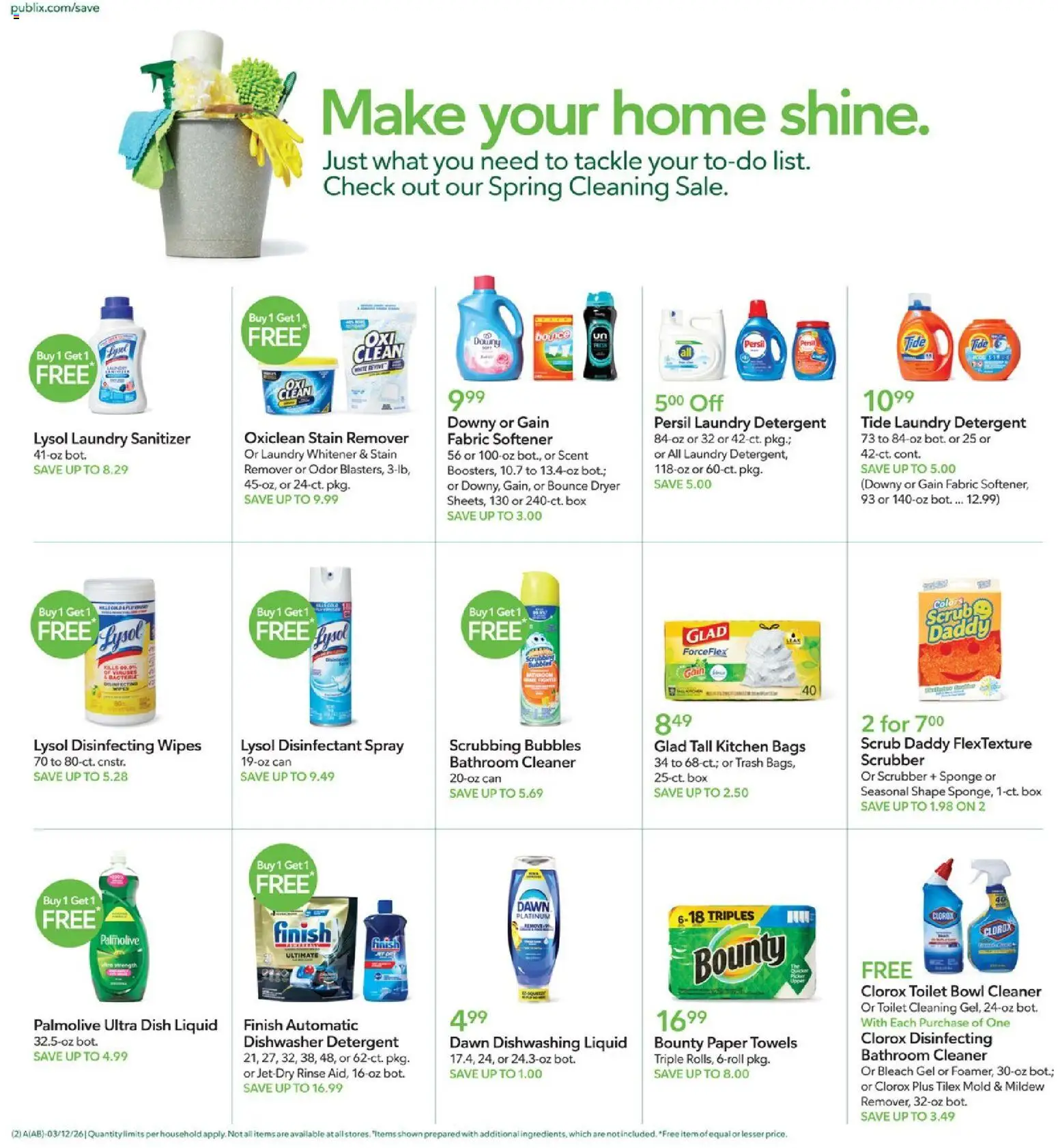 Publix Weekly Ad - valid from 11.03.2026 | Page: 2 | Products: Box, Fabric softener, Detergent, Sponge
