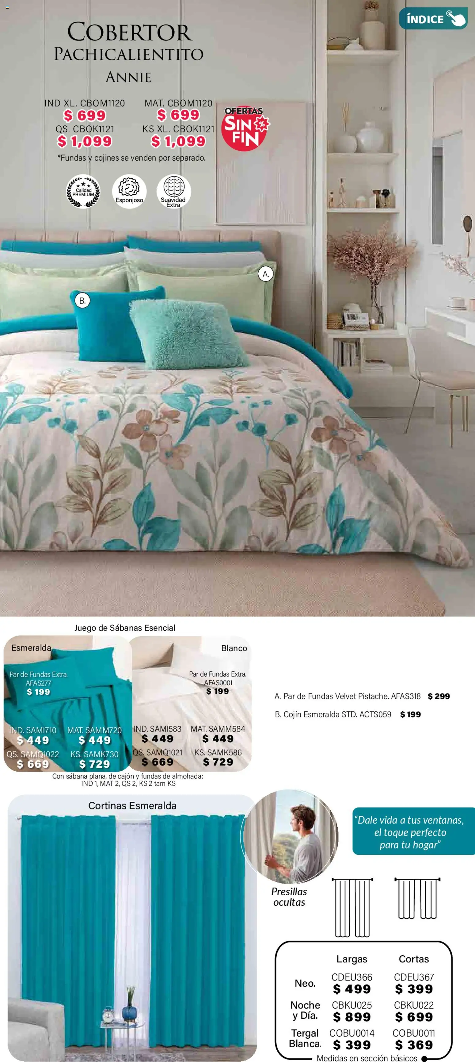 Nuevas ofertas de Colchas Concord válidas en toda la República Mexicana desde el 01.11.2025. ¡Encuentra las mejores ofertas en Colchas Concord Buen Fin! | Página: 306 | Productos: Cobertor, Almohada, Sabanas, Cortinas