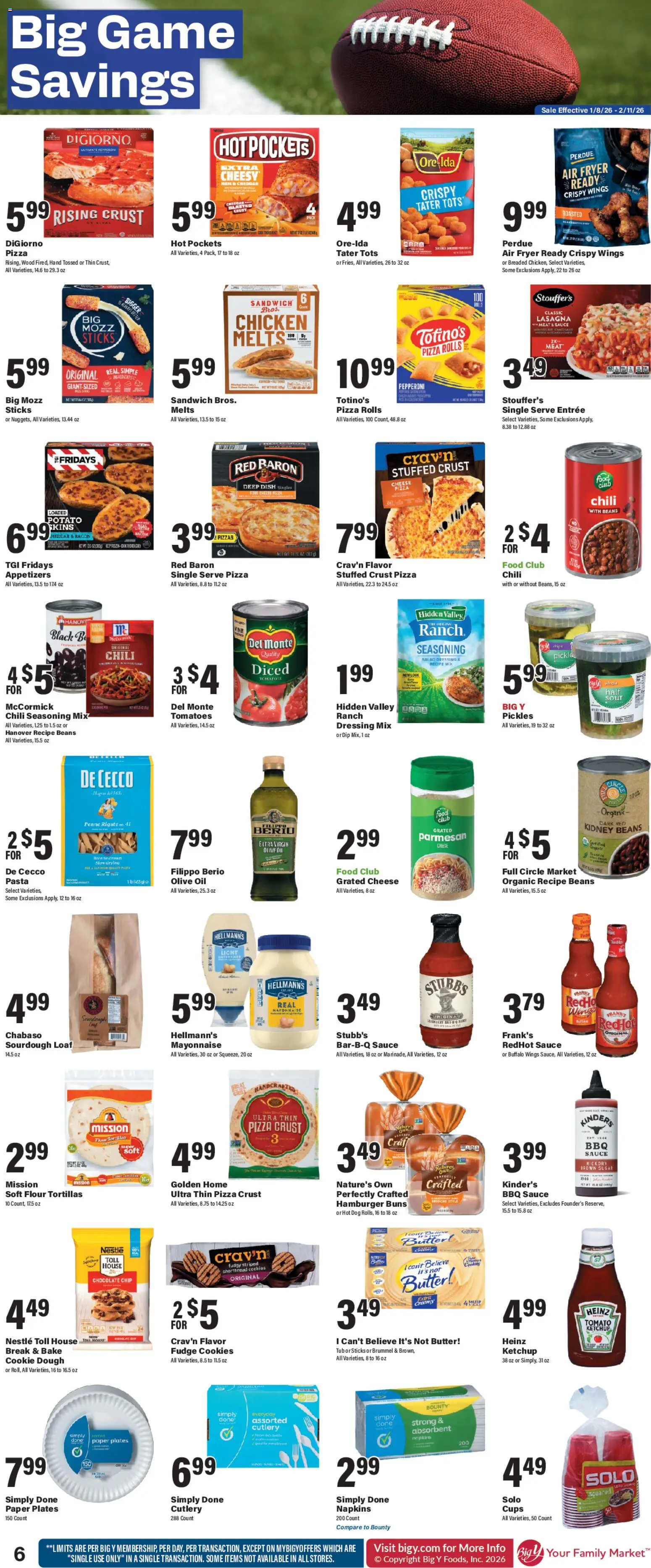 Big Y Weekly Ad - valid from 08.01.2026 | Page: 10 | Products: Butter, Cheese, Ham, Chocolate Chip