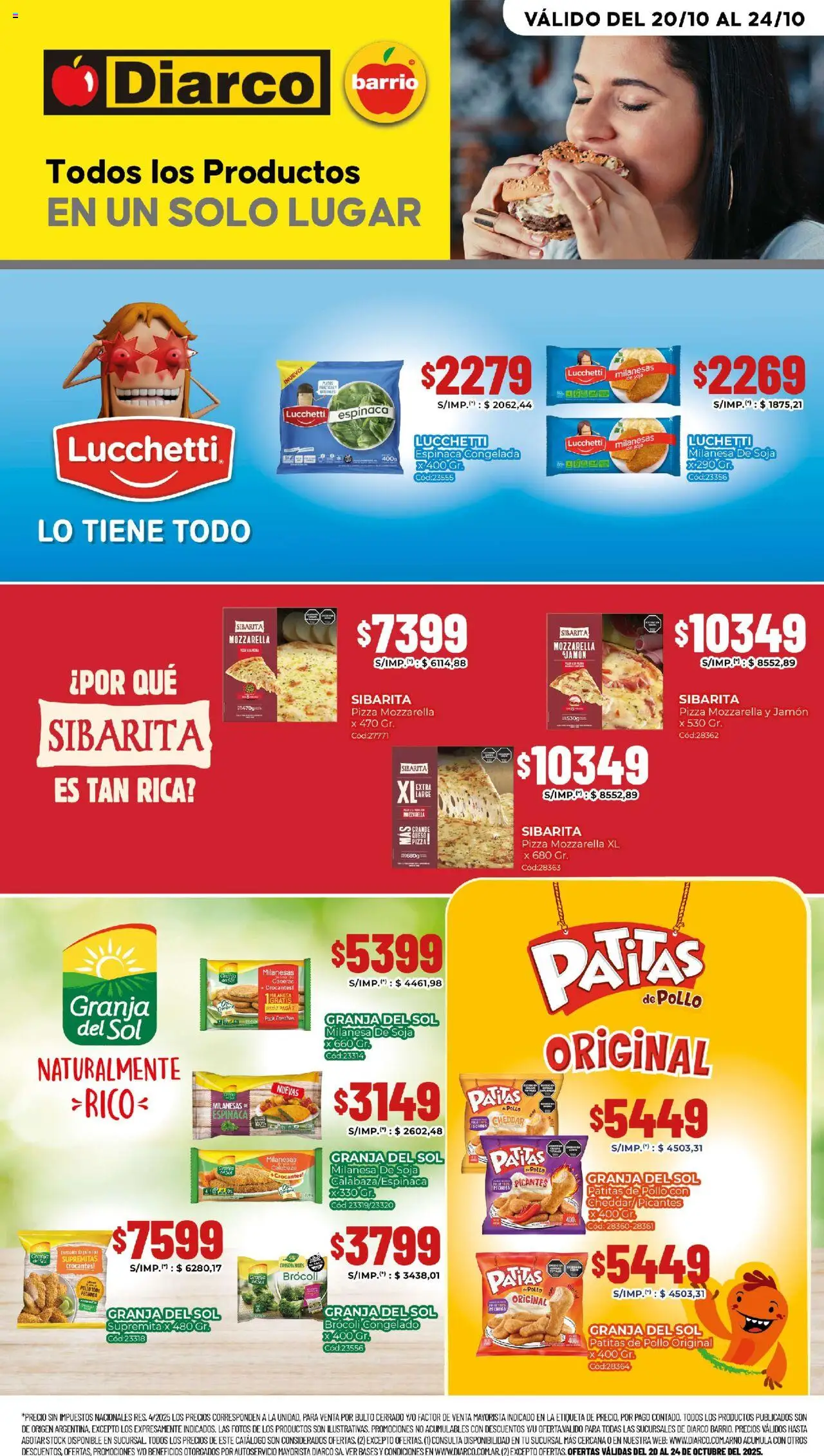 Diarco - Especial Molinos │ válido desde el 20.10.2025 | Página: 1 | Productos: Pollo, Jamón, Pizza, Espinaca