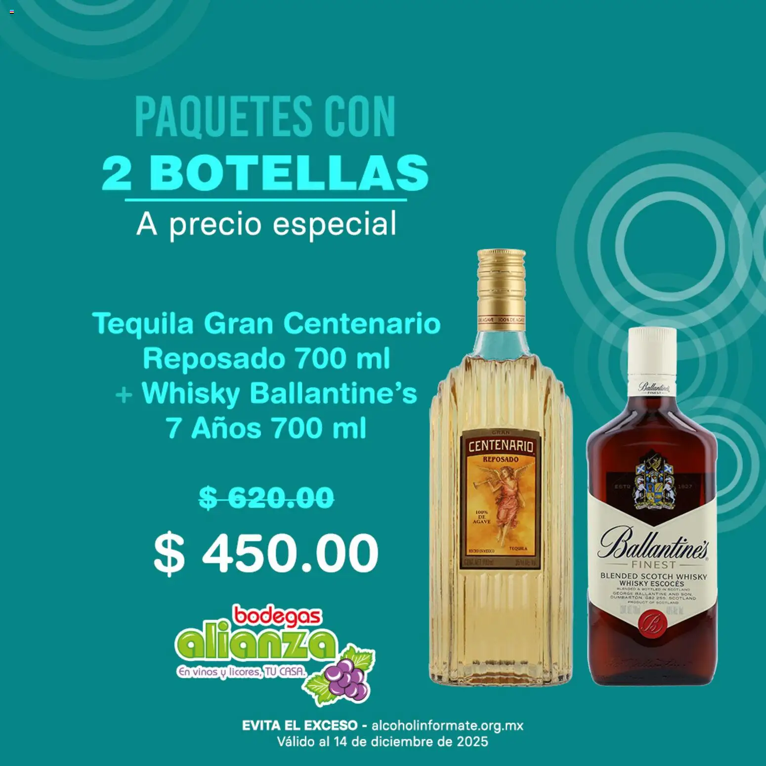 Nuevas ofertas de Bodegas Alianza válidas en toda la República Mexicana desde el 10.12.2025. ¡Encuentra las mejores ofertas en Bodegas Alianza catálogo Los combos perfectos ! | Página: 3 | Productos: Tequila, Whisky