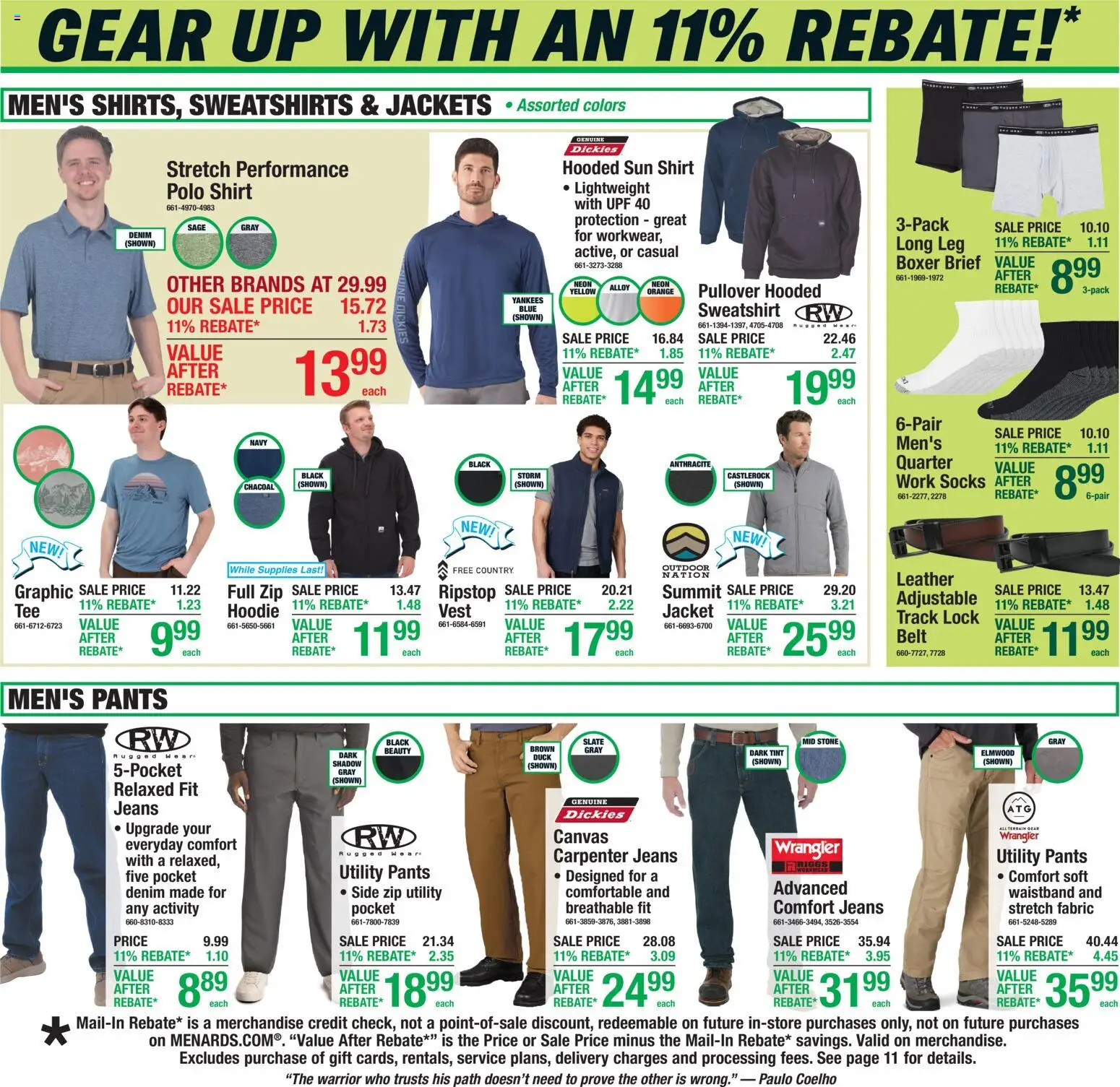 Menards Weekly Ad - valid from 09.04.2026 | Page: 8 | Products: Shirt, Hoodie, Jacket, Pants