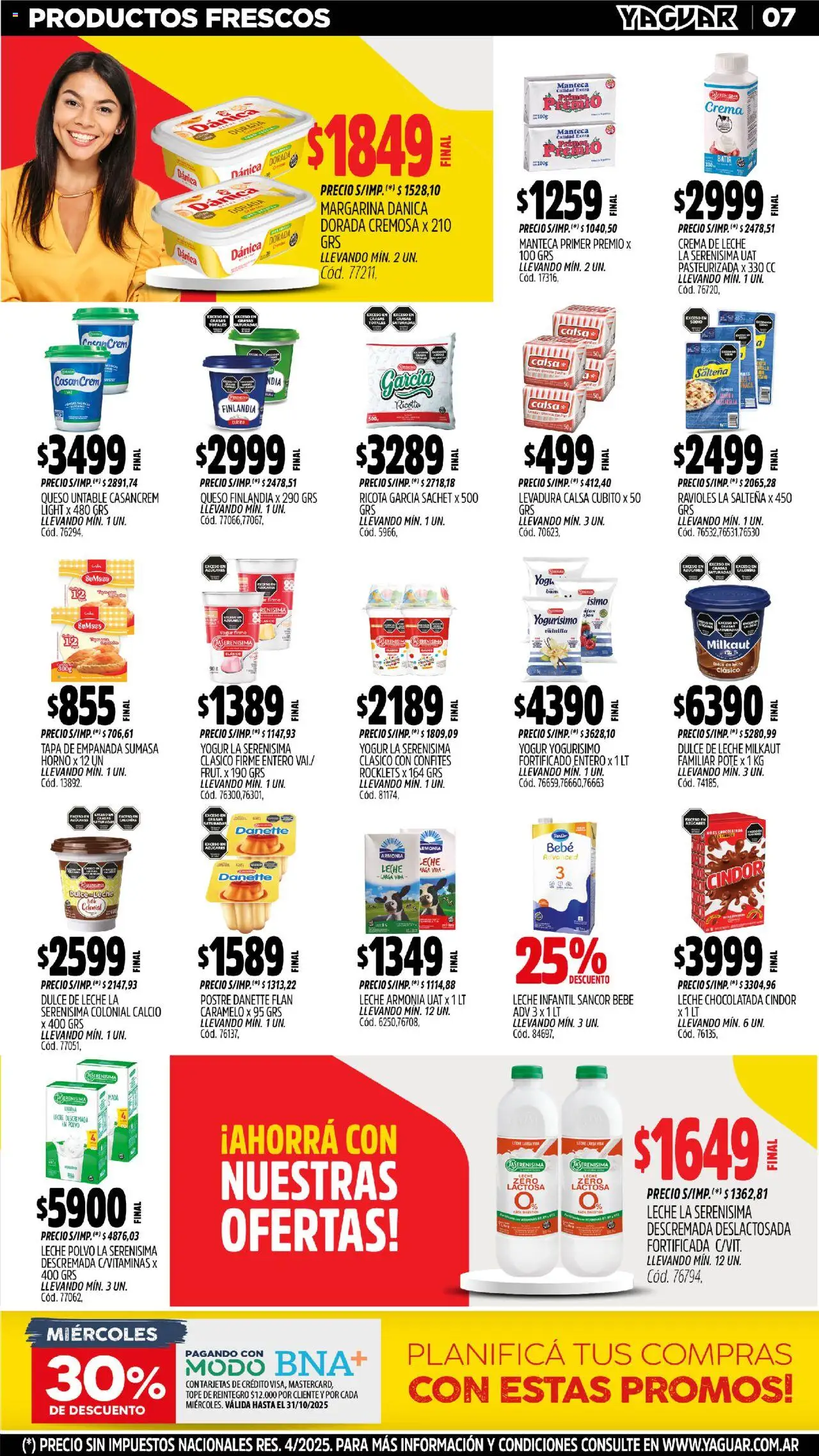 Yaguar - Santa Fe │ válido desde el 20.10.2025 | Página: 7 | Productos: Polvo, Dulce de leche, Yogur, Chocolatada