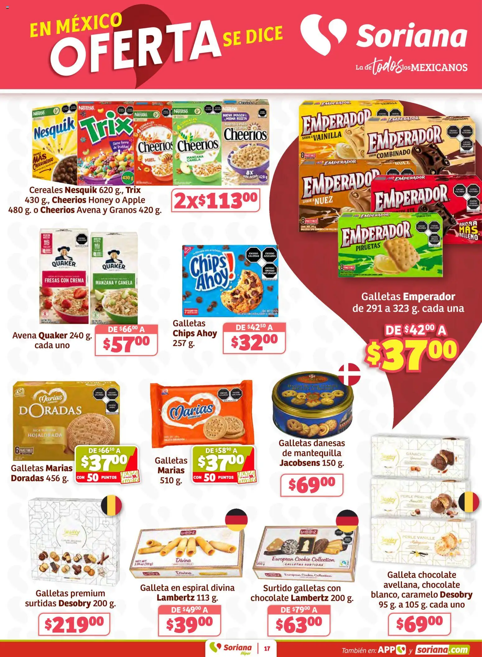 Nuevas ofertas de Soriana válidas en toda la República Mexicana desde el 27.02.2026. ¡Encuentra las mejores ofertas en Soriana Preciazazaso Híper: Frontera Chia, Q. Roo! | Página: 17 | Productos: Crema, Manzana, Fresas, Cereales