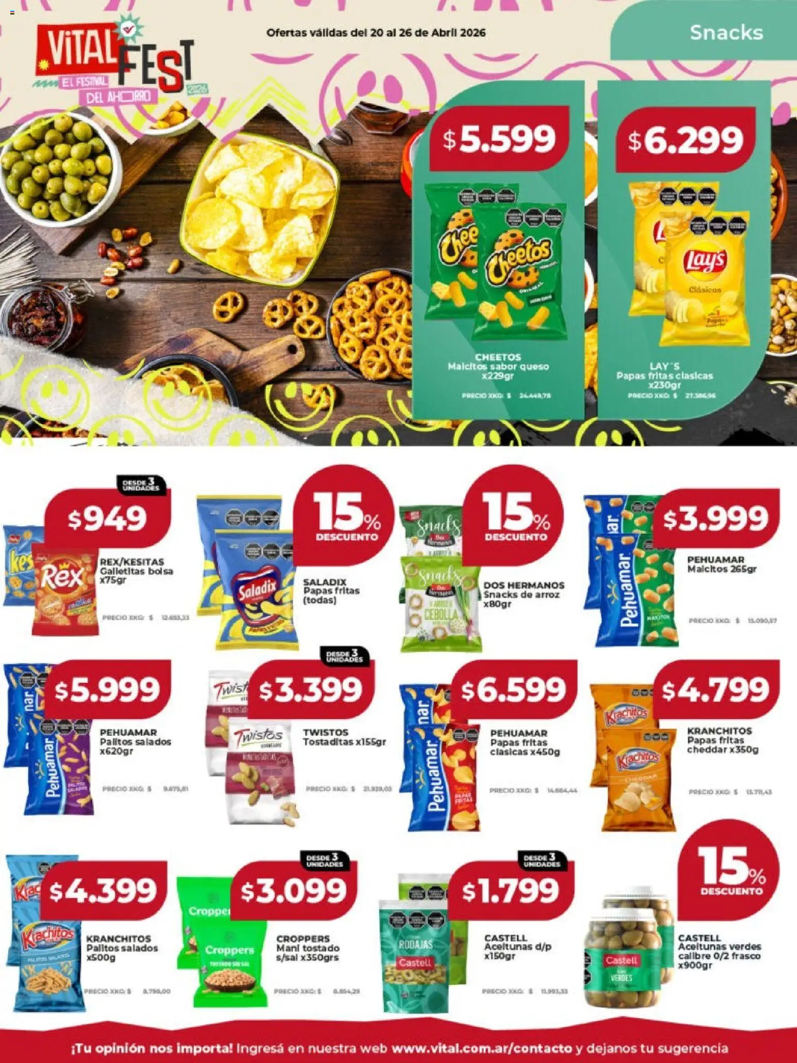 Vital - Ofertas │ válido desde el 20.04.2026 | Página: 19 | Productos: Bolsa, Galletitas, Aceitunas, Frasco