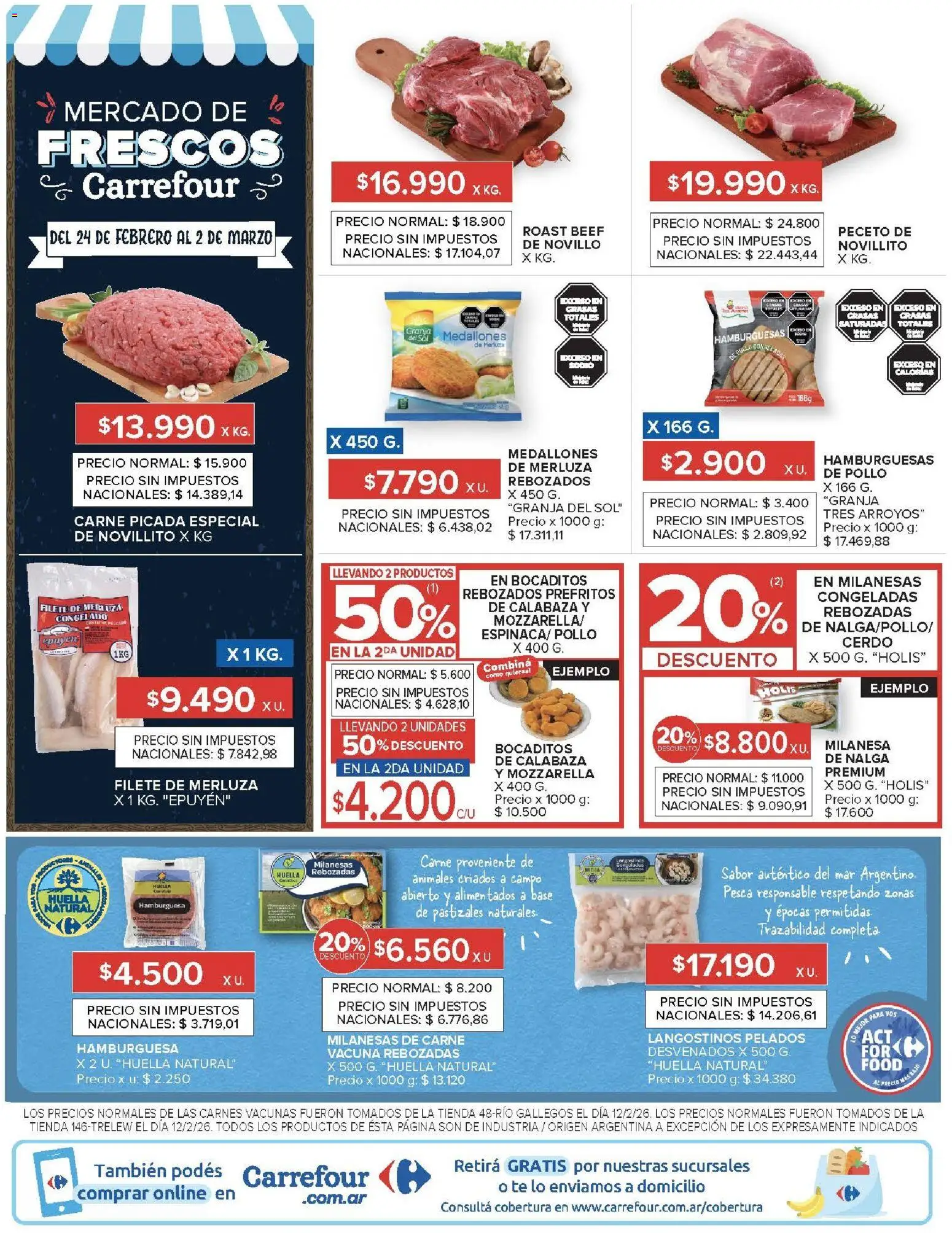 Carrefour Market catálogo │ válido desde el 24.02.2026 | Página: 14 | Productos: Pollo, Milanesa, Cerdo, Té