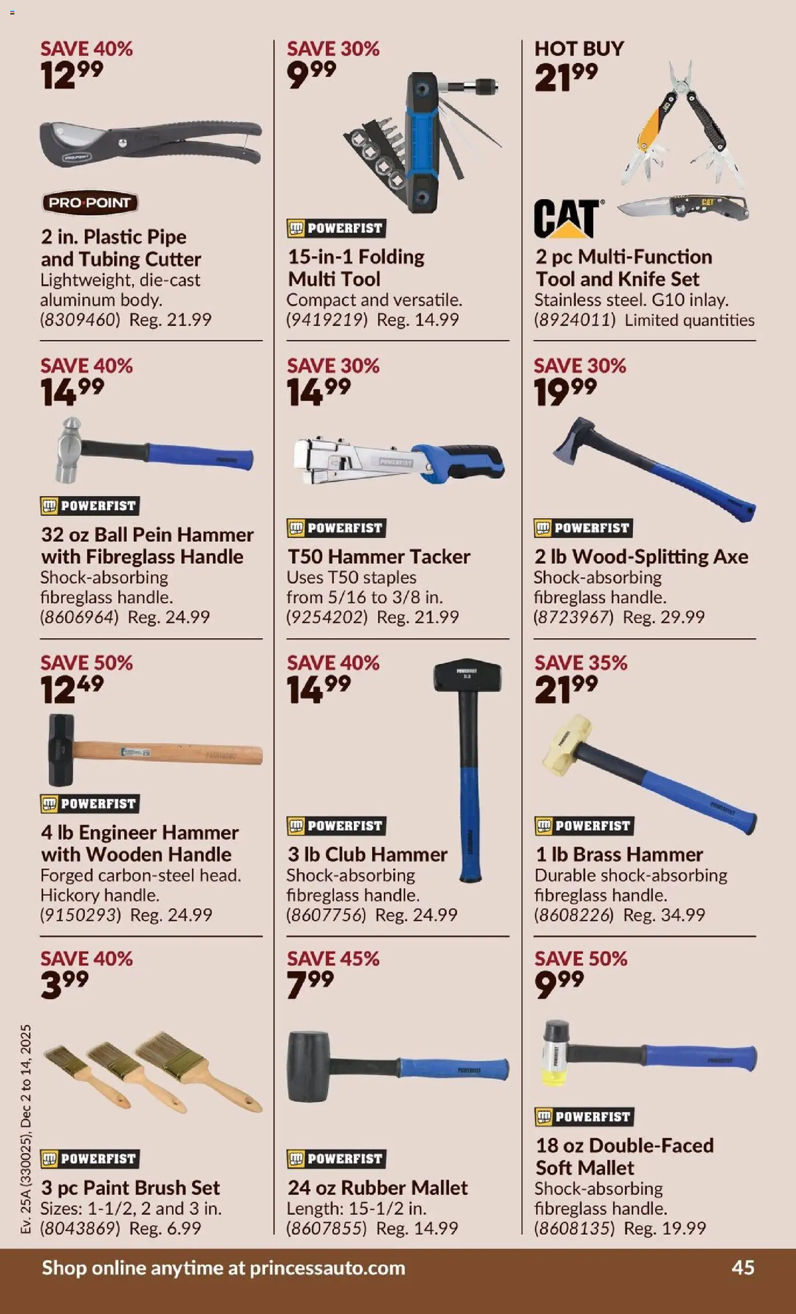 Princess Auto flyer valid from 02.12.2025 | Page: 50 | Products: PC, Cutter, Brush