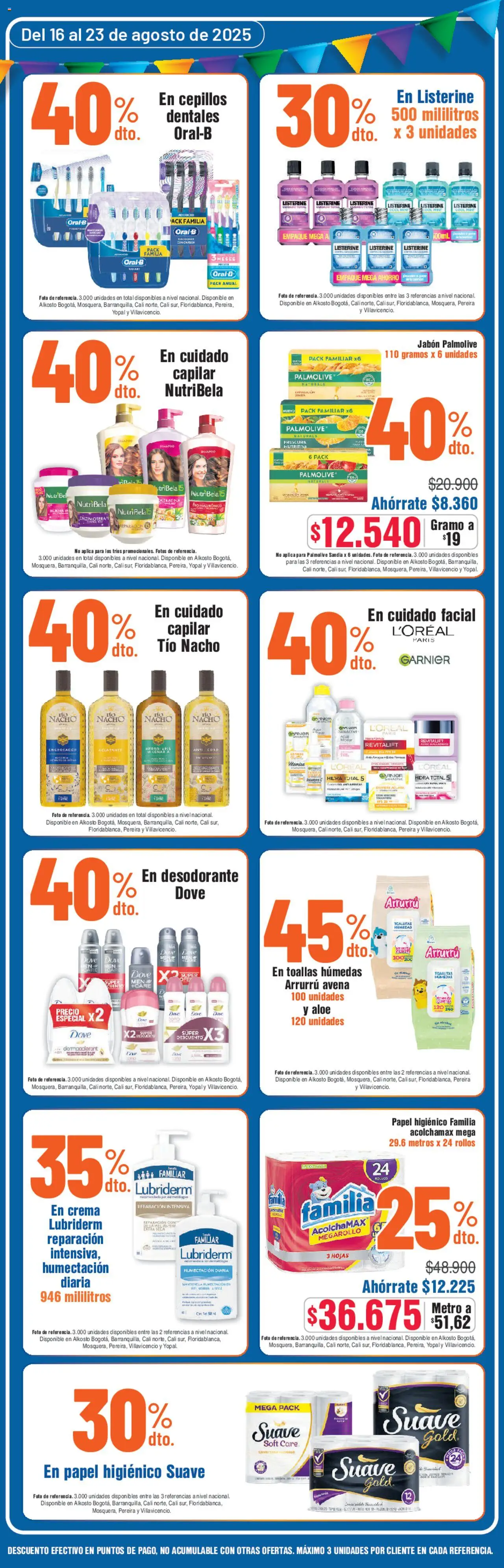 Alkosto revista - valida desde el 16.08.2025 | Página: 5 | Productos: Avena, Toallas húmedas, Jabón, Desodorante