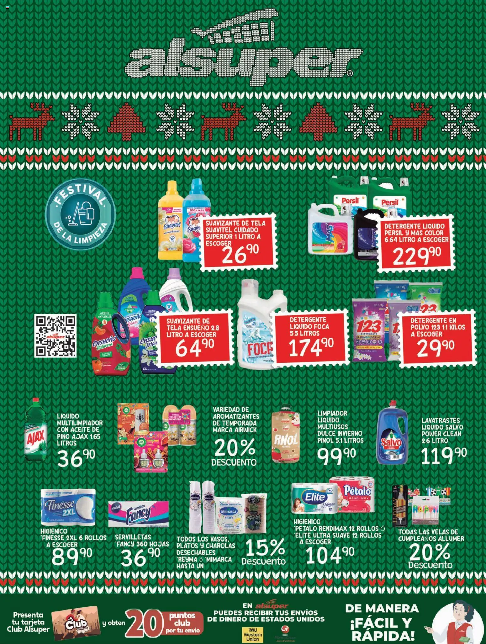 Nuevas ofertas de Alsuper válidas en toda la República Mexicana desde el 25.11.2025. ¡Encuentra las mejores ofertas en Alsuper folleto! | Página: 8 | Productos: Limpiador, Vasos, Polvo, Servilletas