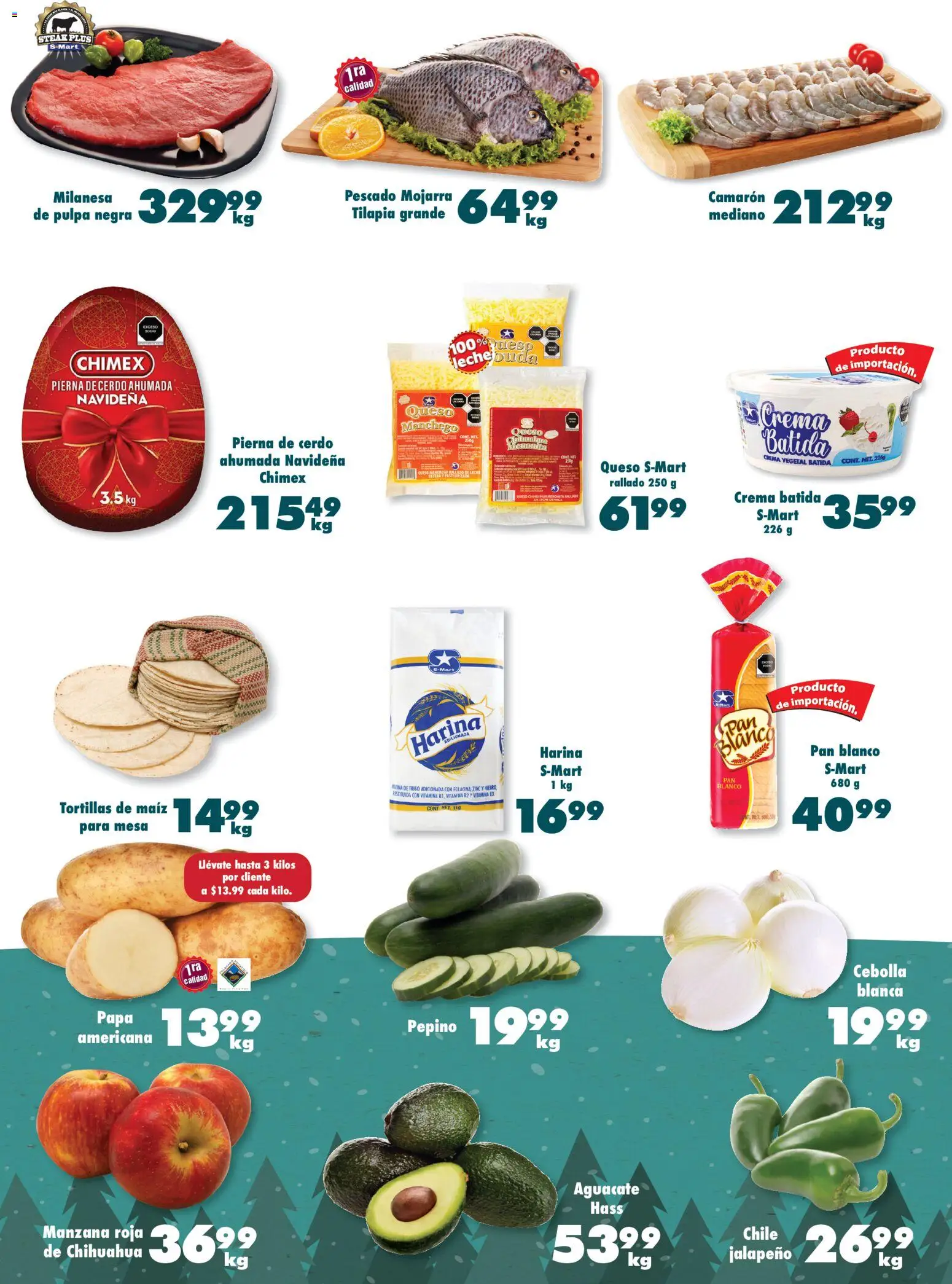 Nuevas ofertas de S-Mart válidas en toda la República Mexicana desde el 28.11.2025. ¡Encuentra las mejores ofertas en S-Mart folleto Juárez! | Página: 4 | Productos: Maíz, Queso crema, Manzana, Cerdo