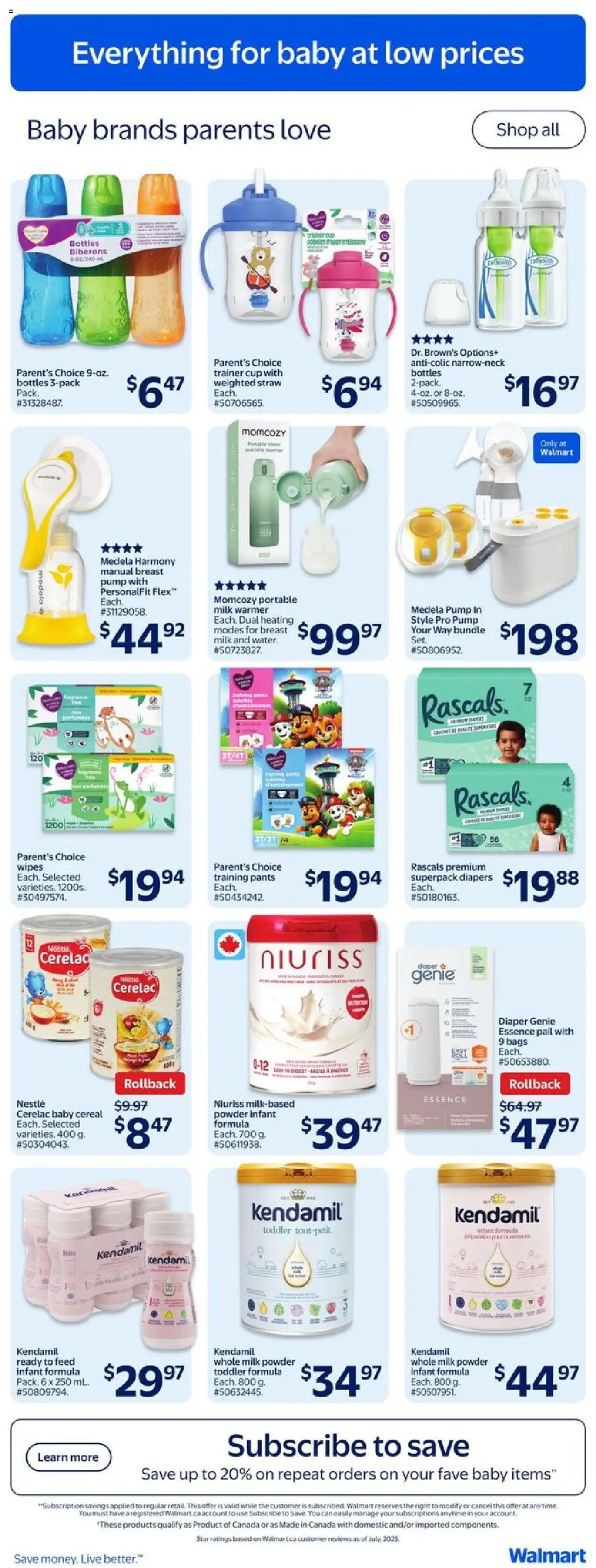Walmart flyer valid from 16.10.2025 | Page: 11 | Products: Powder, Milk, Pants