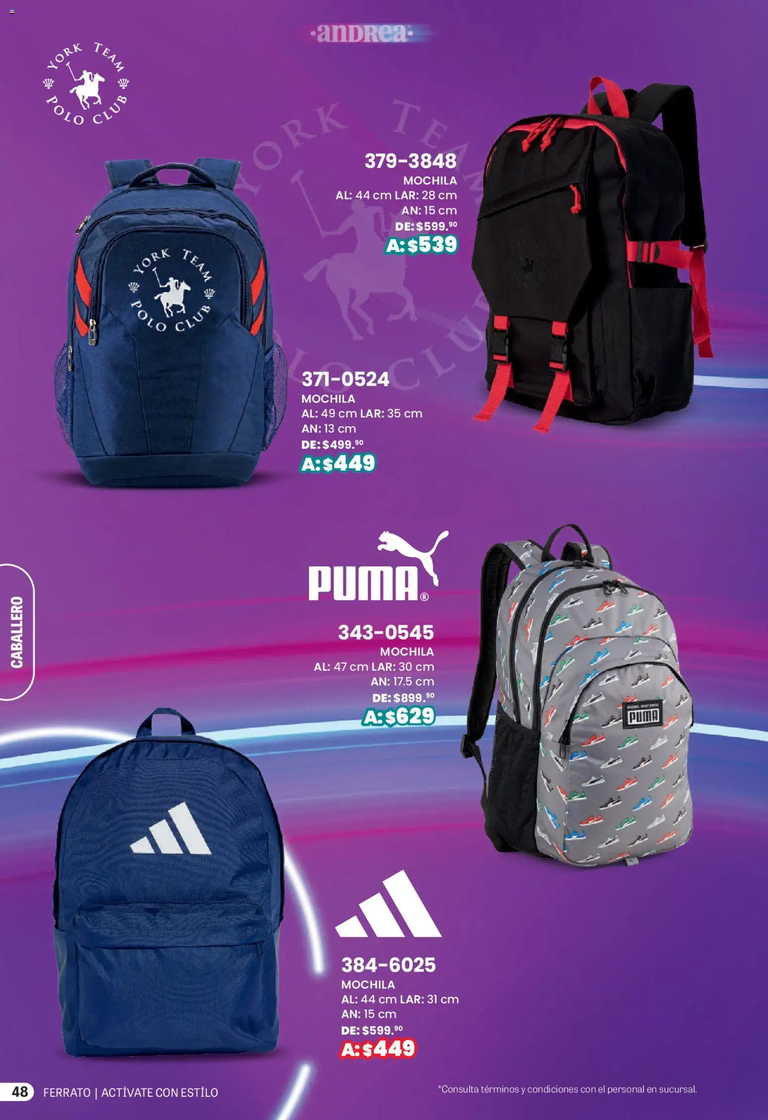 Nuevas ofertas de Andrea válidas en toda la República Mexicana desde el 01.03.2026. ¡Encuentra las mejores ofertas en Andrea catálogo Actívate con estillo! | Página: 48 | Productos: Mochila