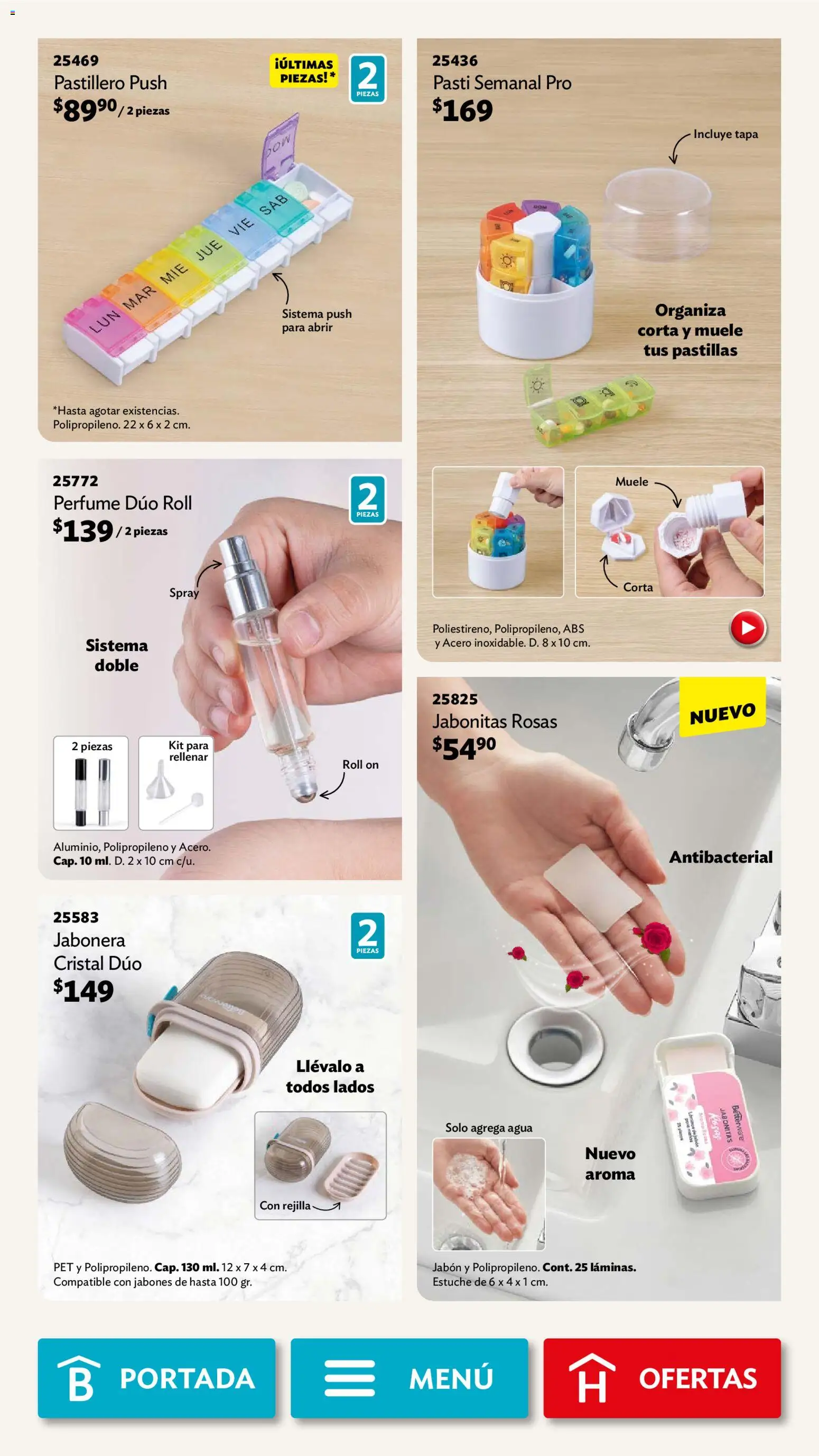 Nuevas ofertas de Betterware válidas en toda la República Mexicana desde el 05.01.2026. ¡Encuentra las mejores ofertas en Betterware campaña 1 2026! | Página: 104 | Productos: Agua, Rejilla, Perfume, Jabón