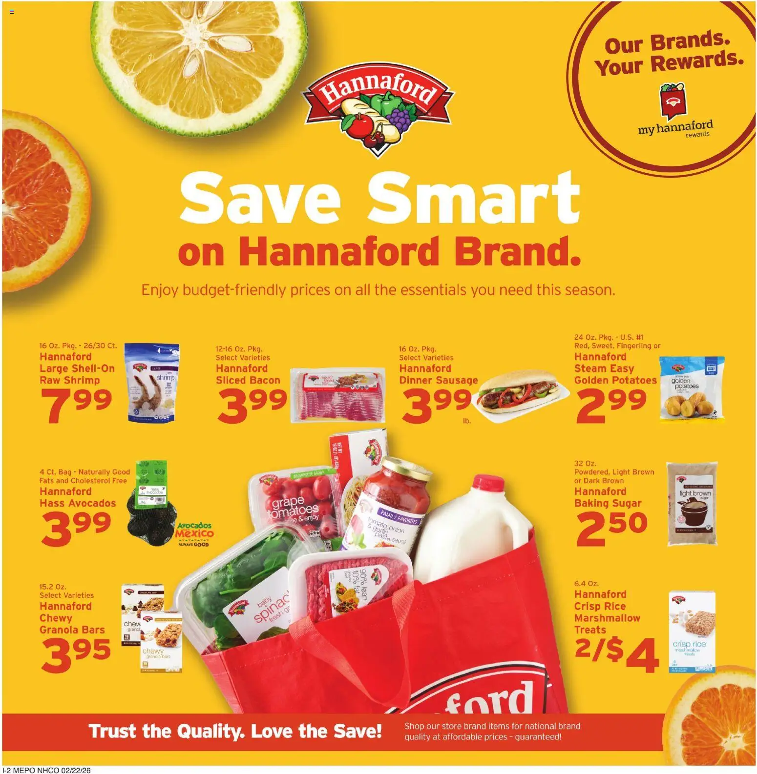 Hannaford Weekly Ad - valid from 22.02.2026 | Page: 15 | Products: Tomatoes, Pasta, Onion, Bag