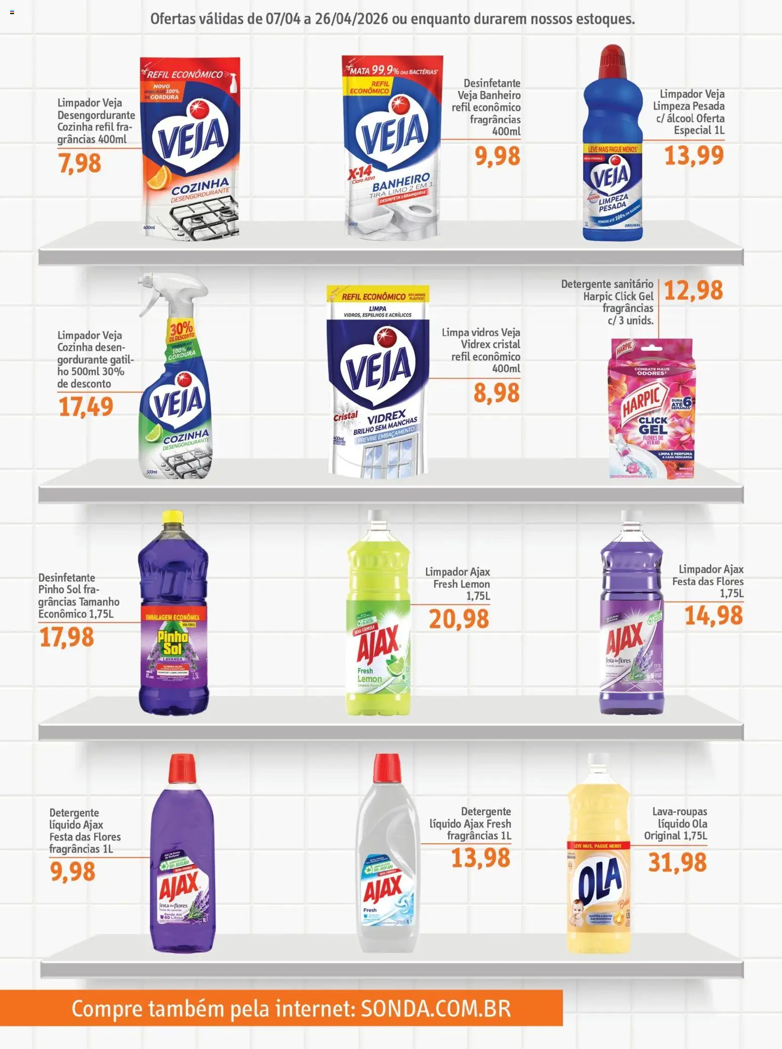 Sonda Folheto - válido de 07.04.2026 | Página: 4 | Produtos: Cloro, Desengordurante, Detergente, Limpa vidros