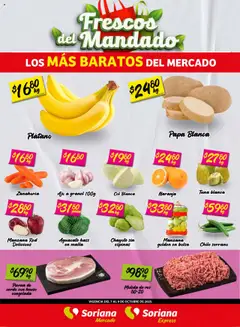 Vista previa de Soriana - Frescos del Mandado Mercado: Ags, Nay, Jal, Qro, Col, Mich, Gto, Hgo, Tlax, Mor, Pue, Gro, Oax, Edo. de Mex, CDMX, Zac y, nuevo folleto de la tienda, válido en México a partir del 08.10.2025