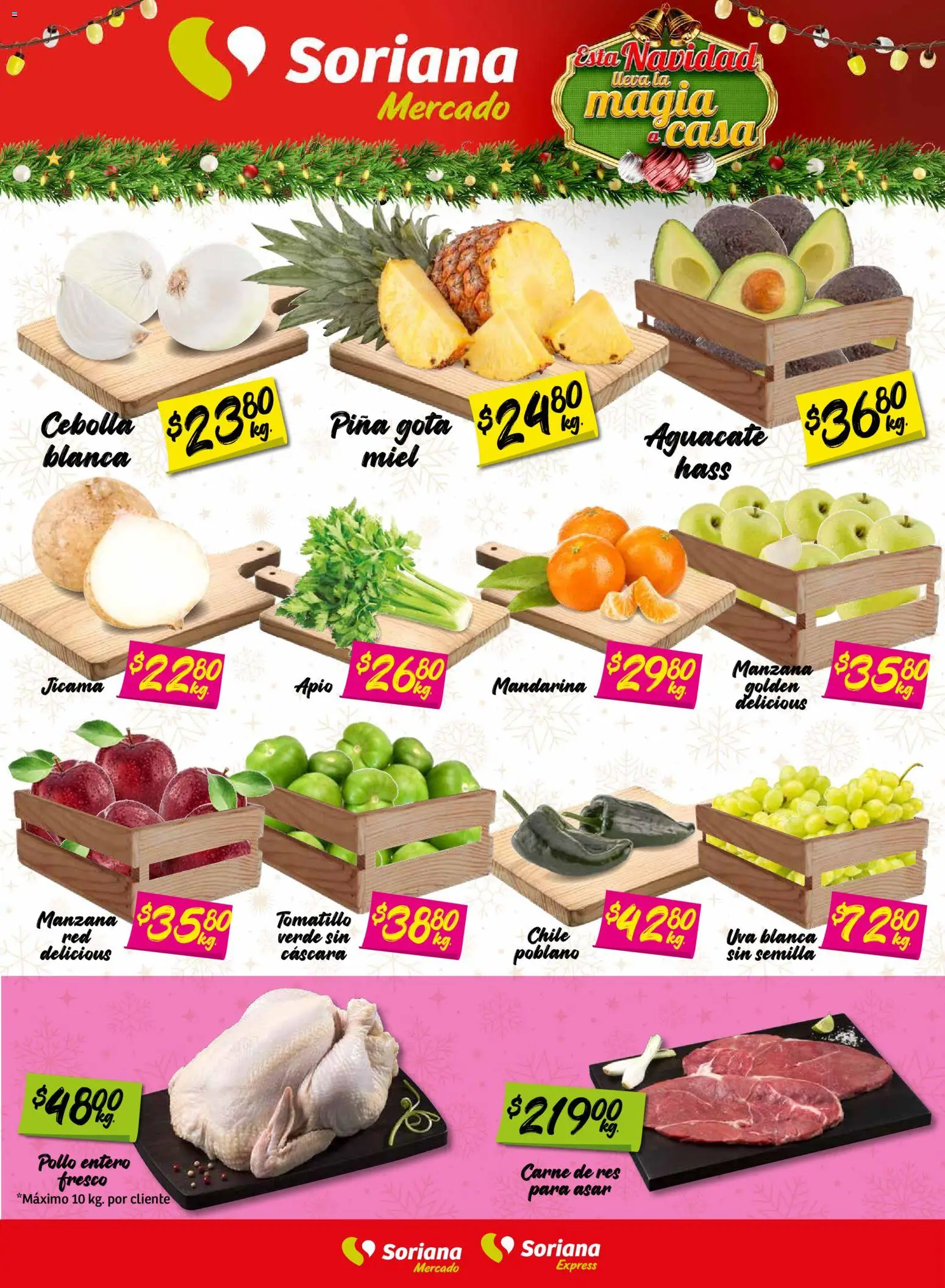 Nuevas ofertas de Soriana válidas en toda la República Mexicana desde el 28.11.2025. ¡Encuentra las mejores ofertas en Soriana - Fin de Semana Mercado: Nuevo León! | Página: 6 | Productos: Cebolla, Apio, Uva, Piña