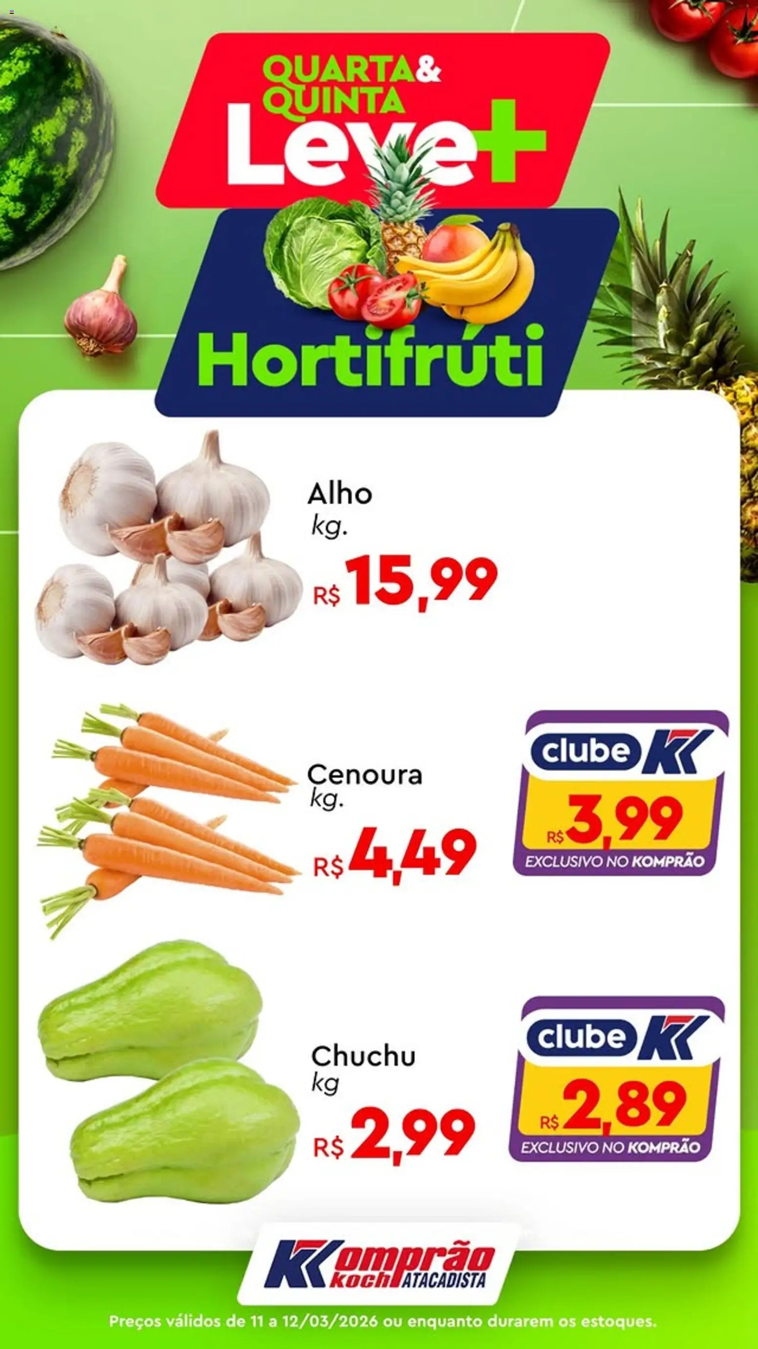 Komprao Atacadista Folheto - válido de 11.03.2026 | Página: 2 | Produtos: Chuchu, Alho, Cenoura