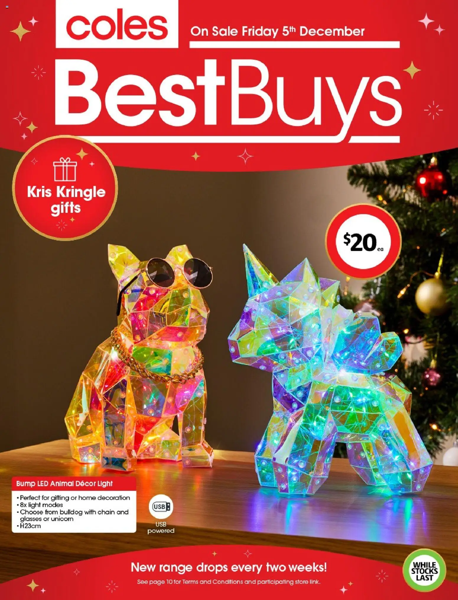 Coles catalogue - valid from 05.12.2025 | Page: 1 | Products: Chain, Light, Glasses, Usb