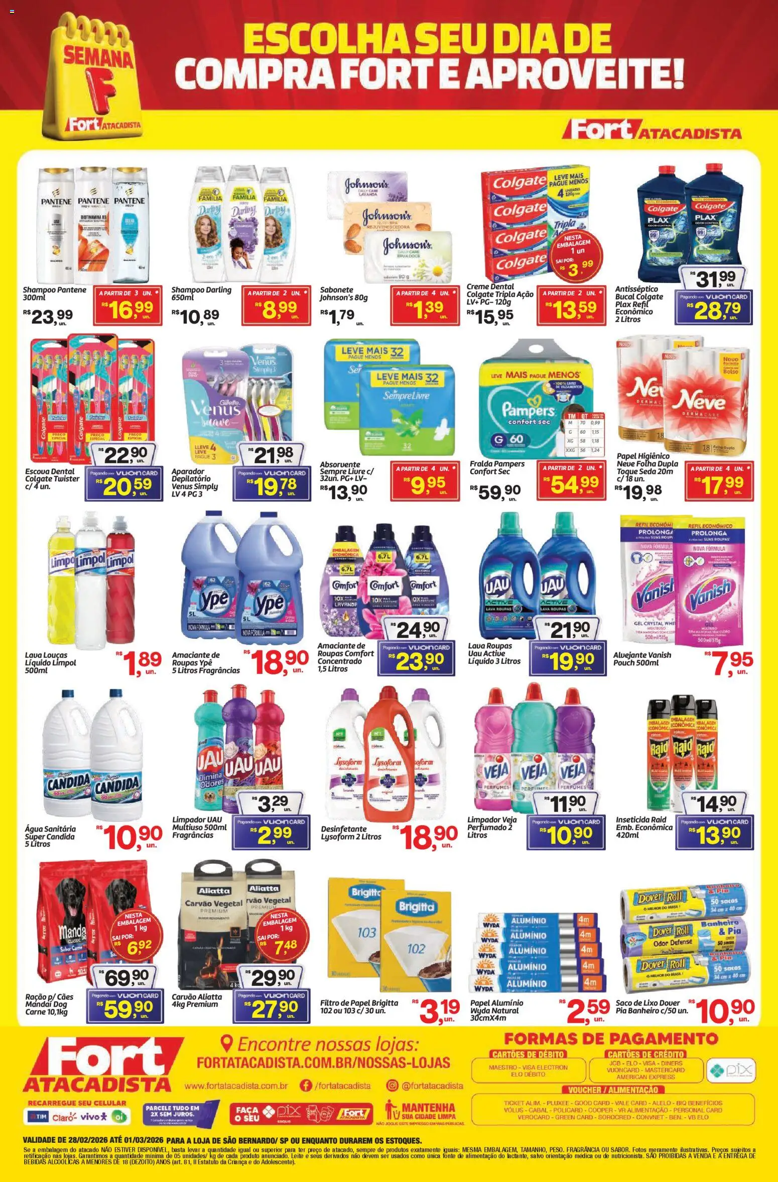 Fort Atacadista Folheto - válido de 28.02.2026 | Página: 4 | Produtos: Carvão vegetal, Alvejante, Aparador, Creme dental