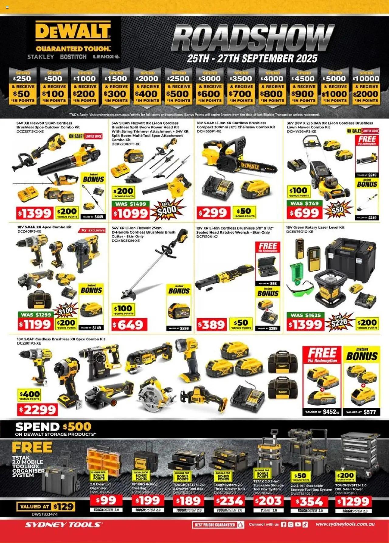 Sydney Tools catalogue - valid from 25.09.2025 | Page: 1 | Products: Drawer, Lawn mower, Brush, Chainsaw