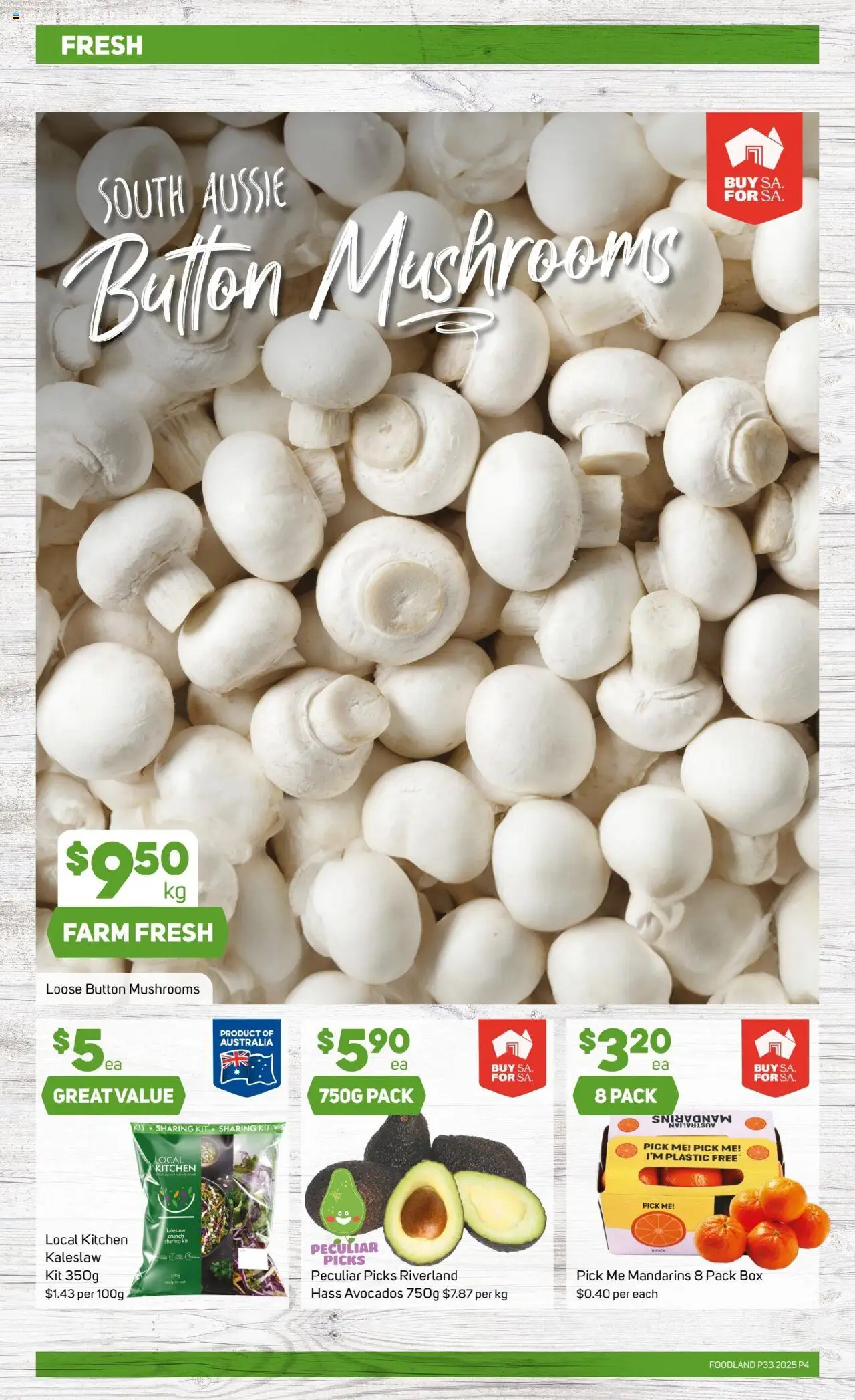 Foodland catalogue - valid from 13.08.2025 | Page: 4 | Products: Box, Mushrooms, Mandarins