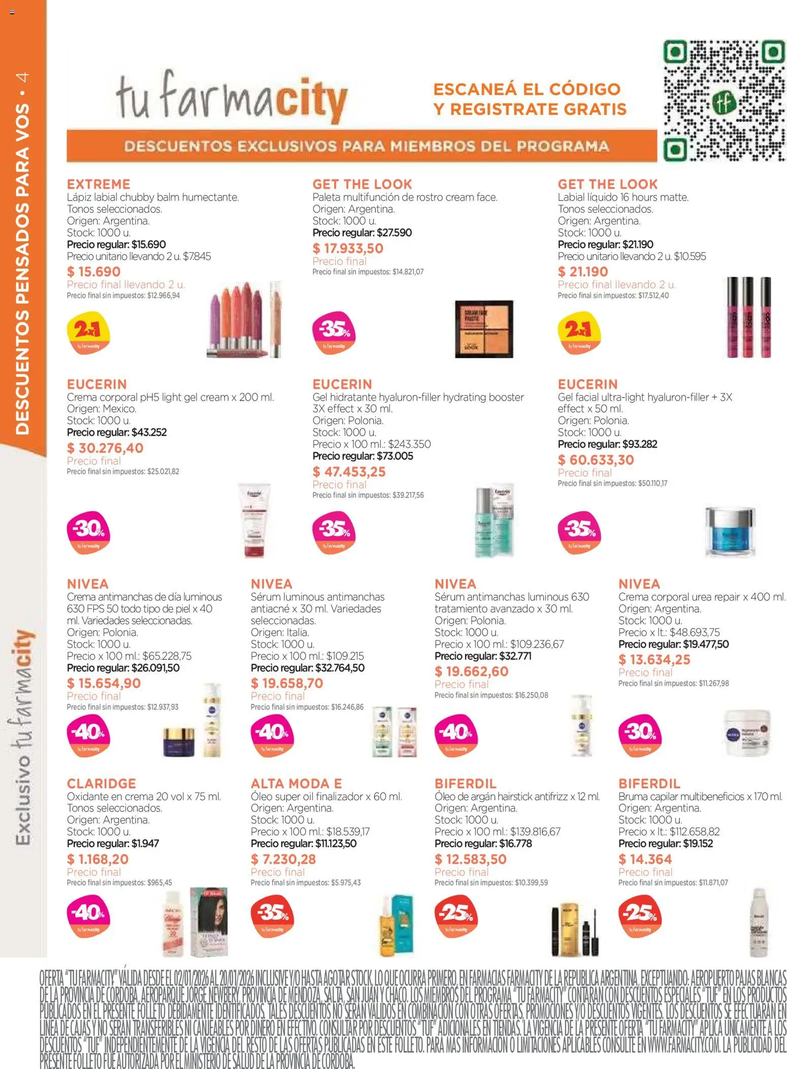 Farmacity catálogo │ válido desde el 02.01.2026 | Página: 4 | Productos: Serum, Paleta, Bruma, Crema