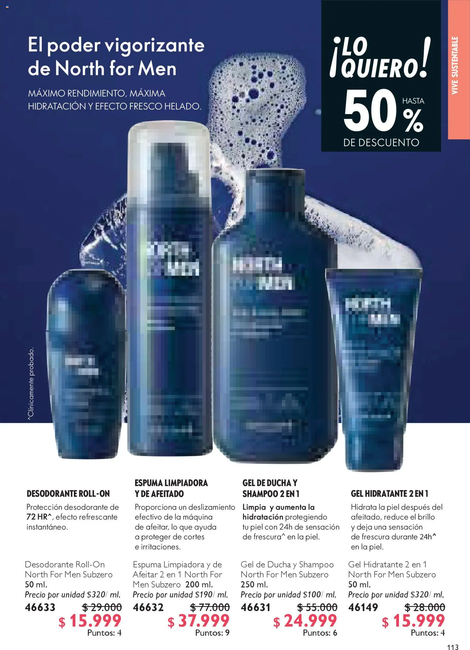 Oriflame revista - valida desde el 15.11.2025 | Página: 113 | Productos: Espuma, Ducha, Gel de ducha, Desodorante