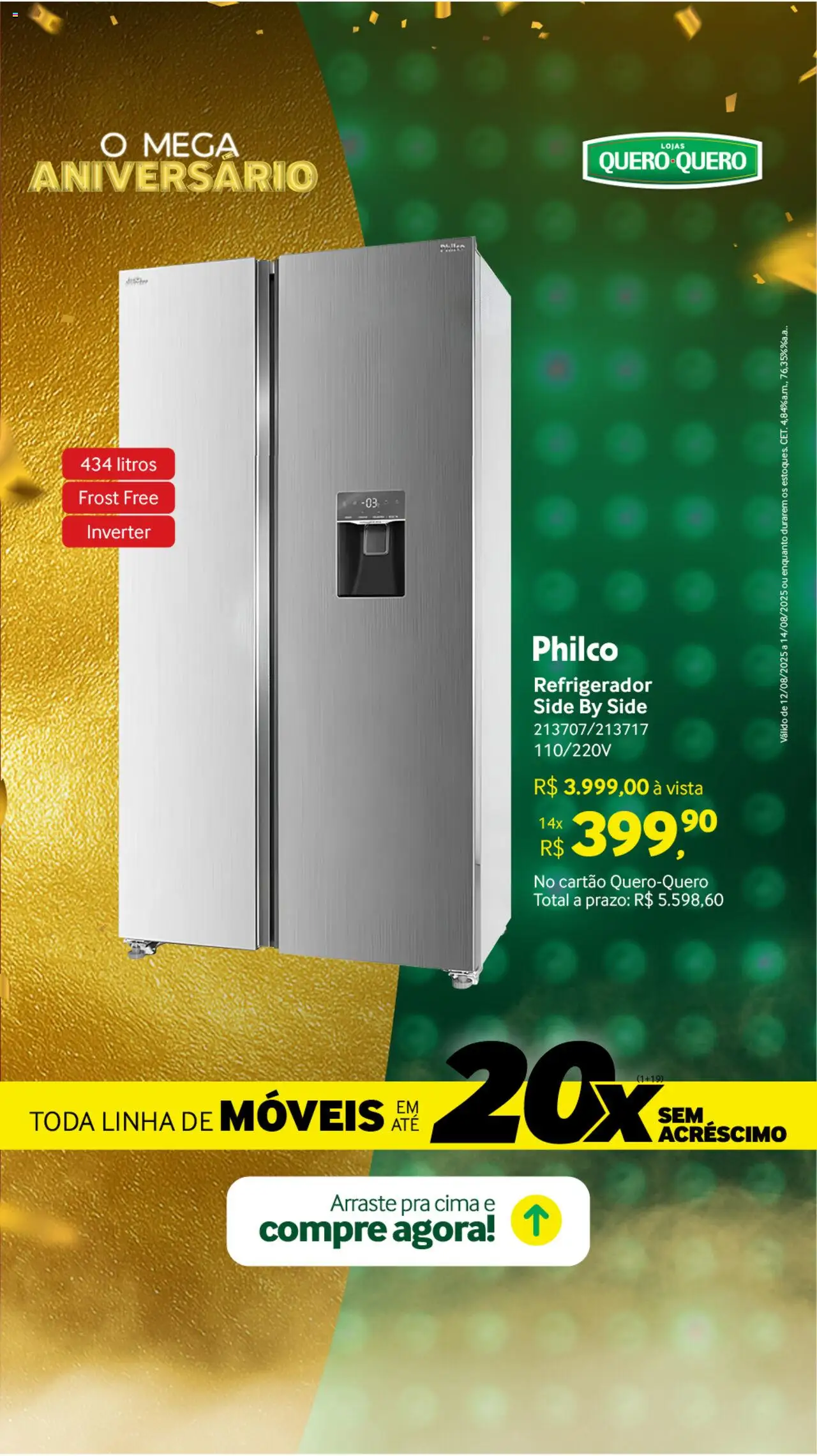 Lojas Quero-Quero Folheto - válido de 12.08.2025 | Página: 3 | Produtos: Refrigerador