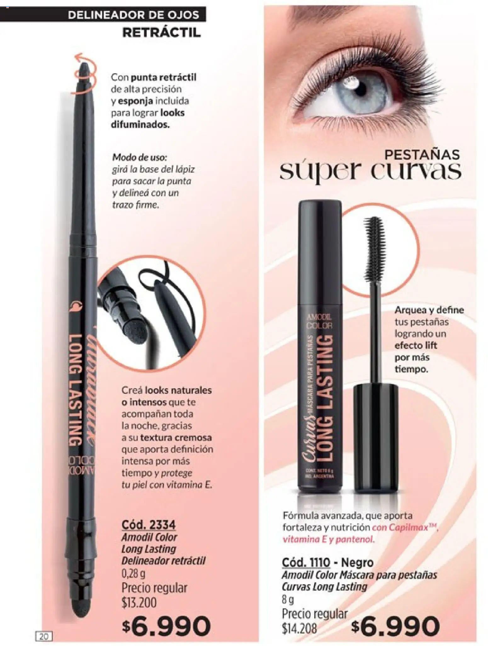 Catálogo Amodil Campaña 3 │ válido desde el 01.03.2026 | Página: 20 | Productos: Delineador de ojos, Delineador, Esponja, Té