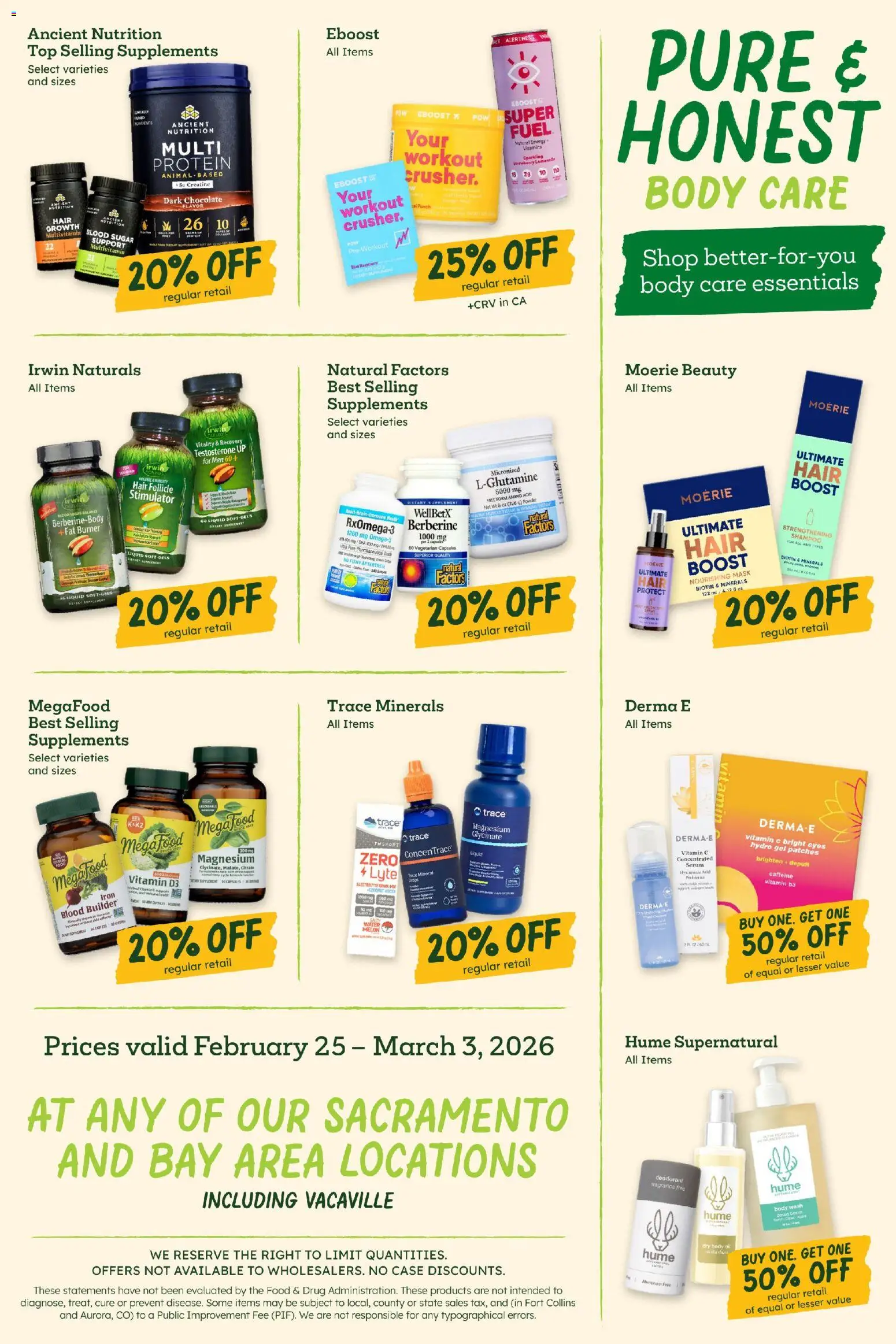 Sprouts Weekly Ad - valid from 25.02.2026 | Page: 11 | Products: Chocolate, Body Wash, Water, Iron