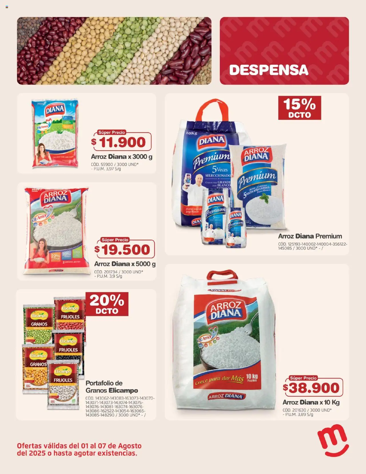 Makro revista - valida desde el 01.08.2025 | Página: 6 | Productos: Arroz, Fríjoles, Peso