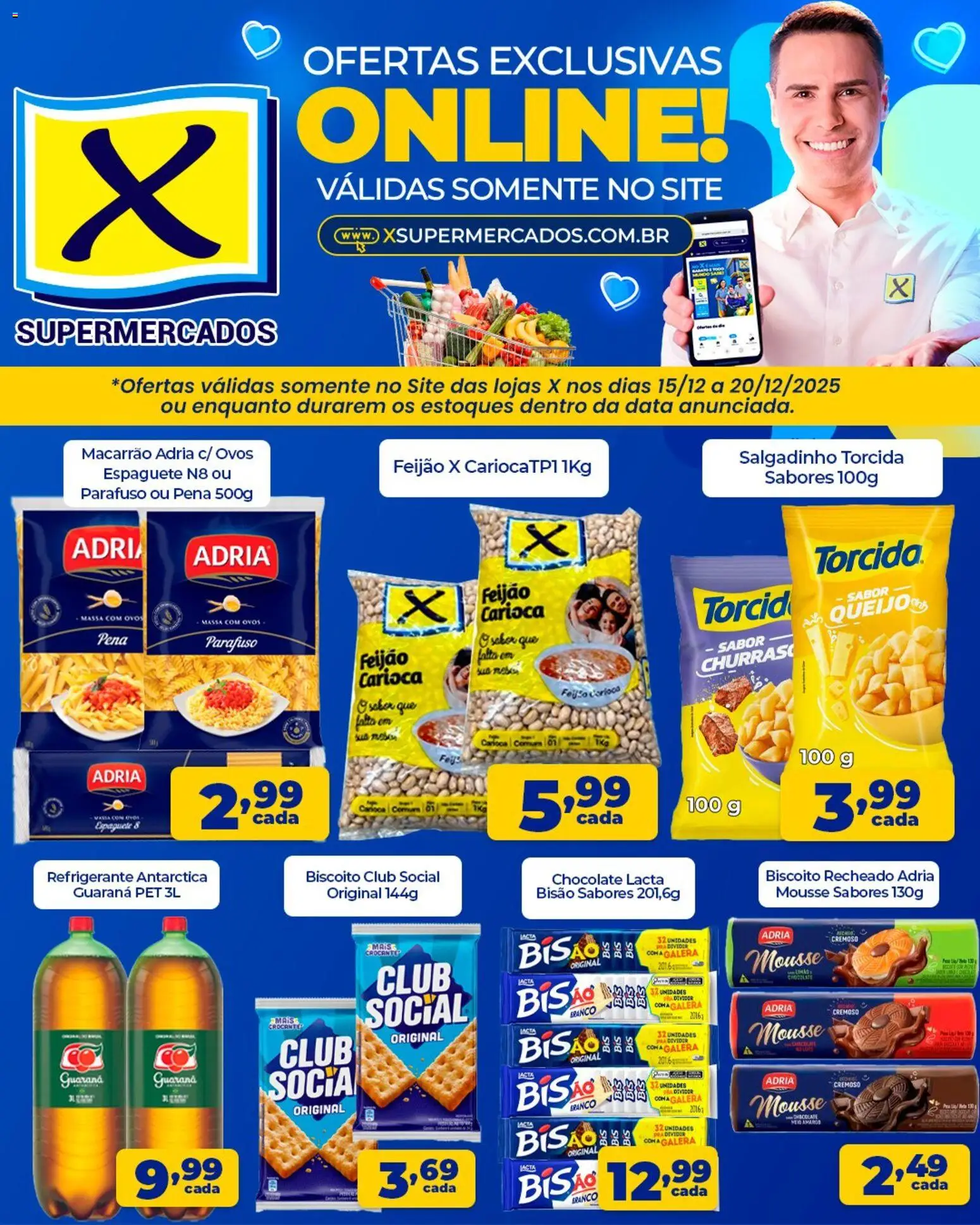 X Supermercados Folheto - válido de 15.12.2025 | Página: 2 | Produtos: Mousse, Feijão, Guaraná, Biscoito recheado