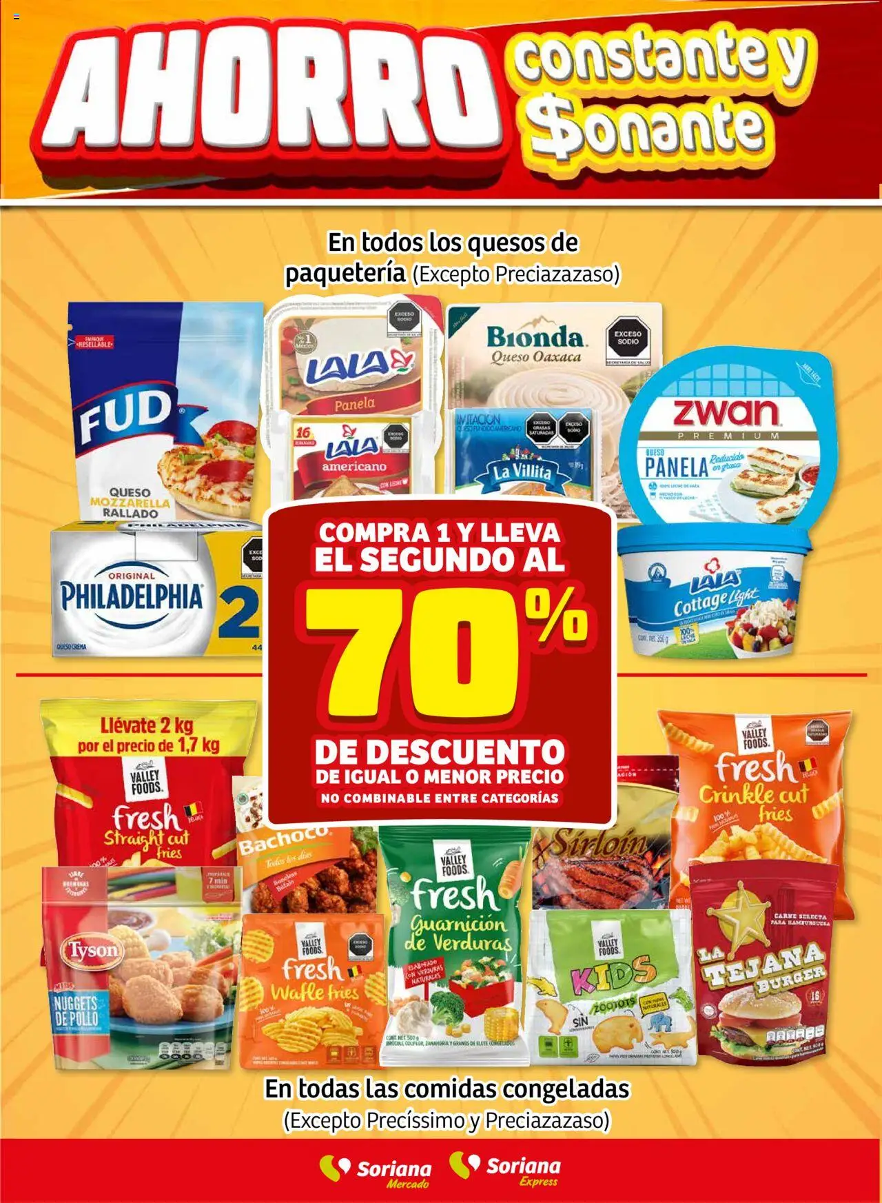 Nuevas ofertas de Soriana válidas en toda la República Mexicana desde el 07.08.2025. ¡Encuentra las mejores ofertas en Soriana - Ahorro Constante y Sonante Fin de Semana Mercado Frontera Tamaulipas! | Página: 3 | Productos: Queso crema, Crema, Leche, Zanahoria
