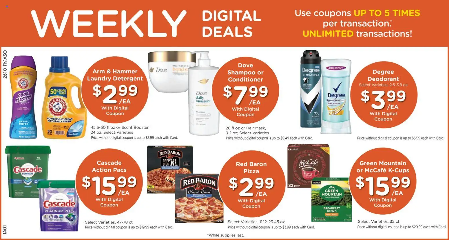 Fred Meyer Weekly Ad - valid from 08.04.2026 | Page: 3 | Products: Conditioner, Pizza, Deodorant, Detergent