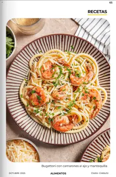 Vista previa de Bugattoni con camarones al ajo y mantequilla, Bugattoni pasta with shrimp, garlic and butter., nuevo folleto de la tienda, válido en México a partir del 03.10.2025 | Página: 65