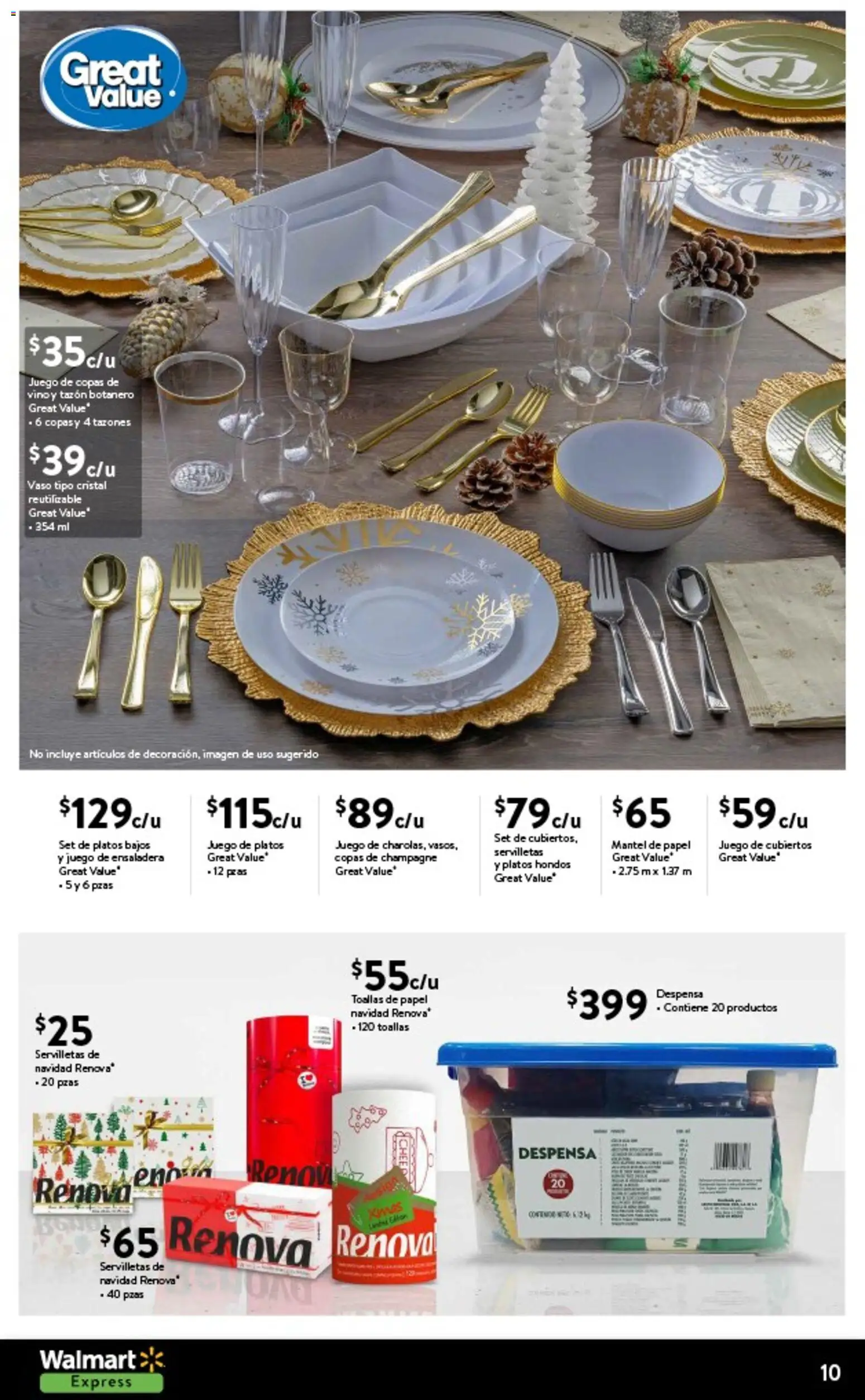 Nuevas ofertas de Walmart Express válidas en toda la República Mexicana desde el 01.12.2025. ¡Encuentra las mejores ofertas en Walmart Express folleto El lujo de compartir! | Página: 10 | Productos: Ensaladera, Despensa, Toallas, Servilletas