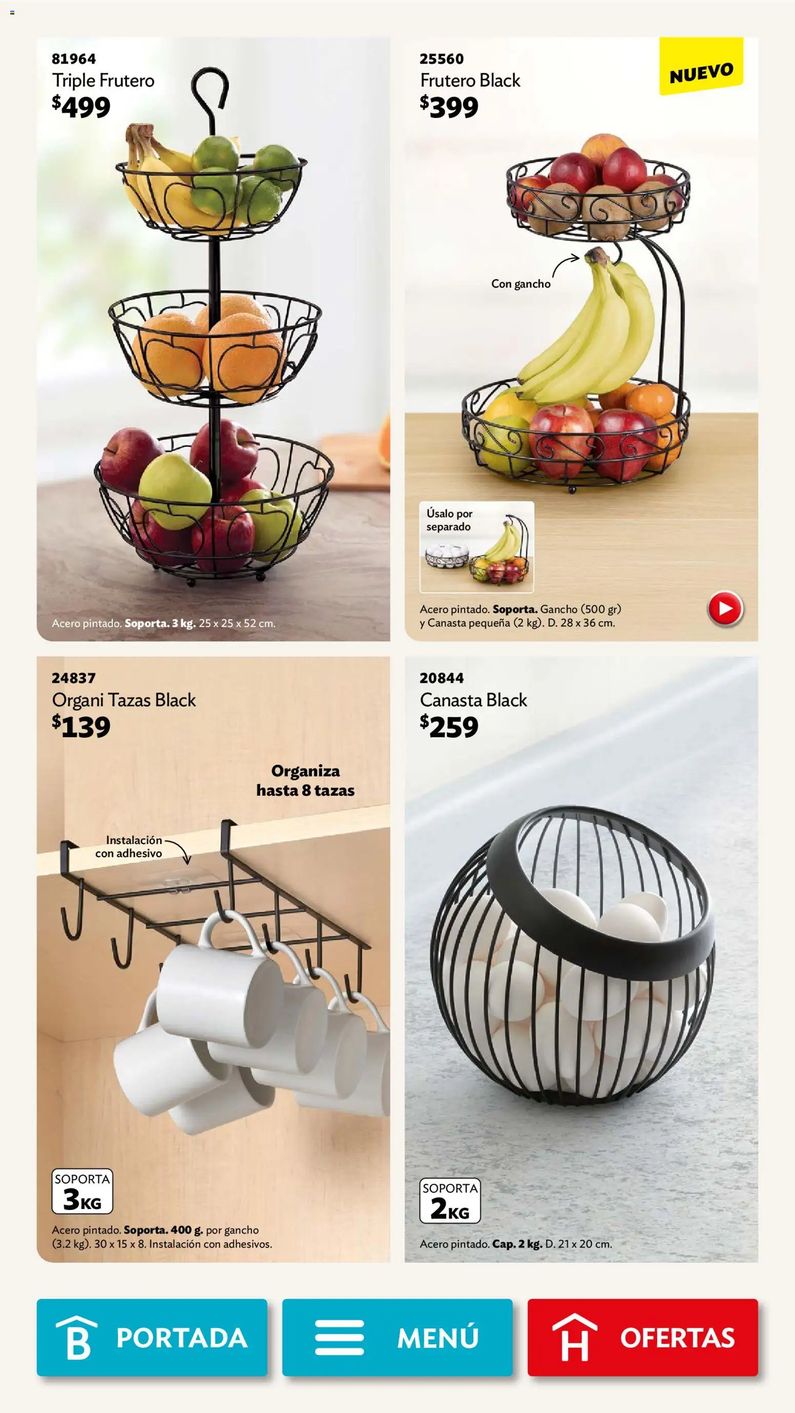 Nuevas ofertas de Betterware válidas en toda la República Mexicana desde el 01.12.2025. ¡Encuentra las mejores ofertas en Betterware campaña 12 2025! | Página: 57 | Productos: Frutero, Canasta