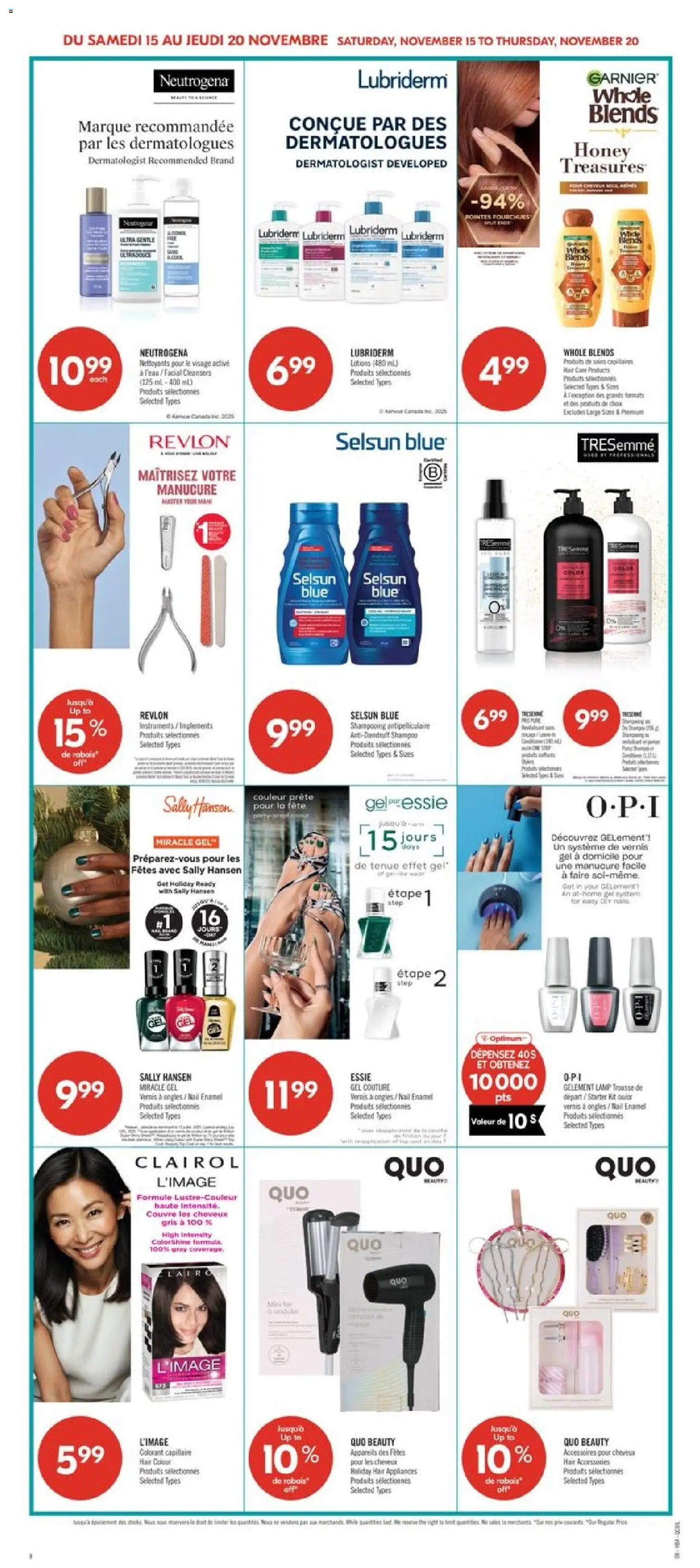 Pharmaprix flyer valid from 15.11.2025 | Page: 14 | Products: Nail polish, Shampoo, Conditioner, Body lotion
