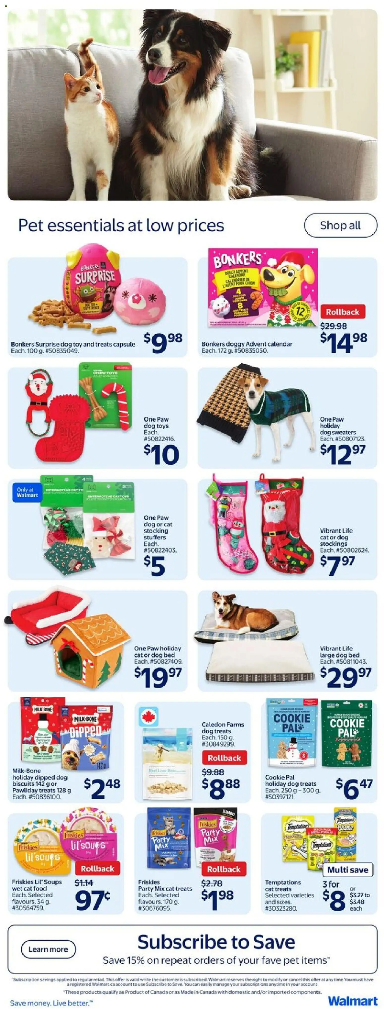 Walmart flyer valid from 11.12.2025 | Page: 22 | Products: Bed, Milk