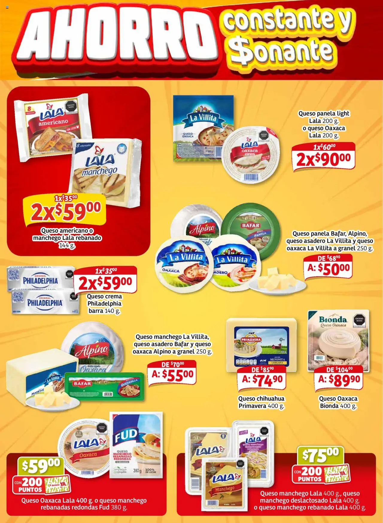 Nuevas ofertas de Soriana válidas en toda la República Mexicana desde el 28.08.2025. ¡Encuentra las mejores ofertas en Soriana - Pesito Valedor Mercado: Camp, Chia, Oax, Q. Roo, Tab, Yuc! | Página: 17 | Productos: Crema, Leche, Queso, Barra