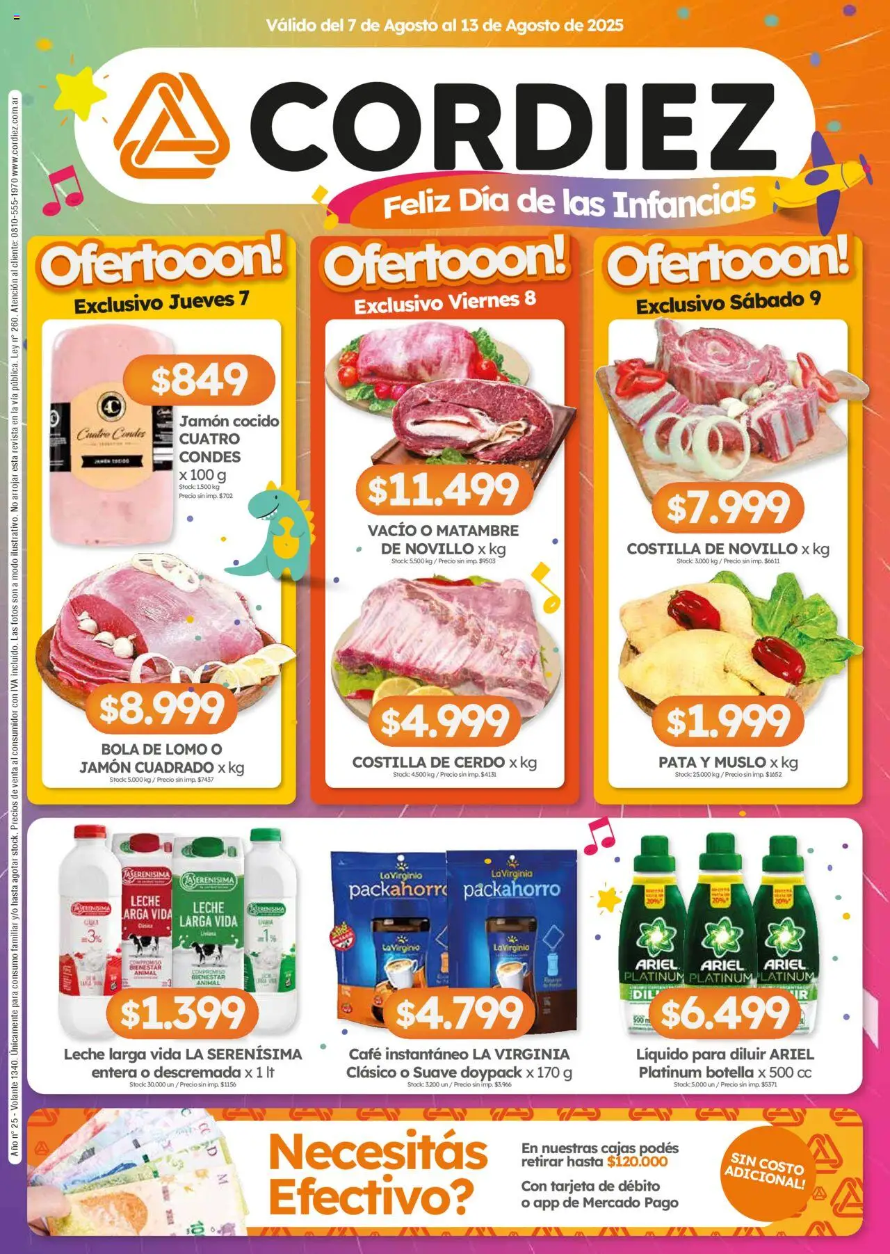 Cordiez ofertas │ válido desde el 07.08.2025 | Página: 1 | Productos: Jamón cocido, Leche, Café, Cerdo