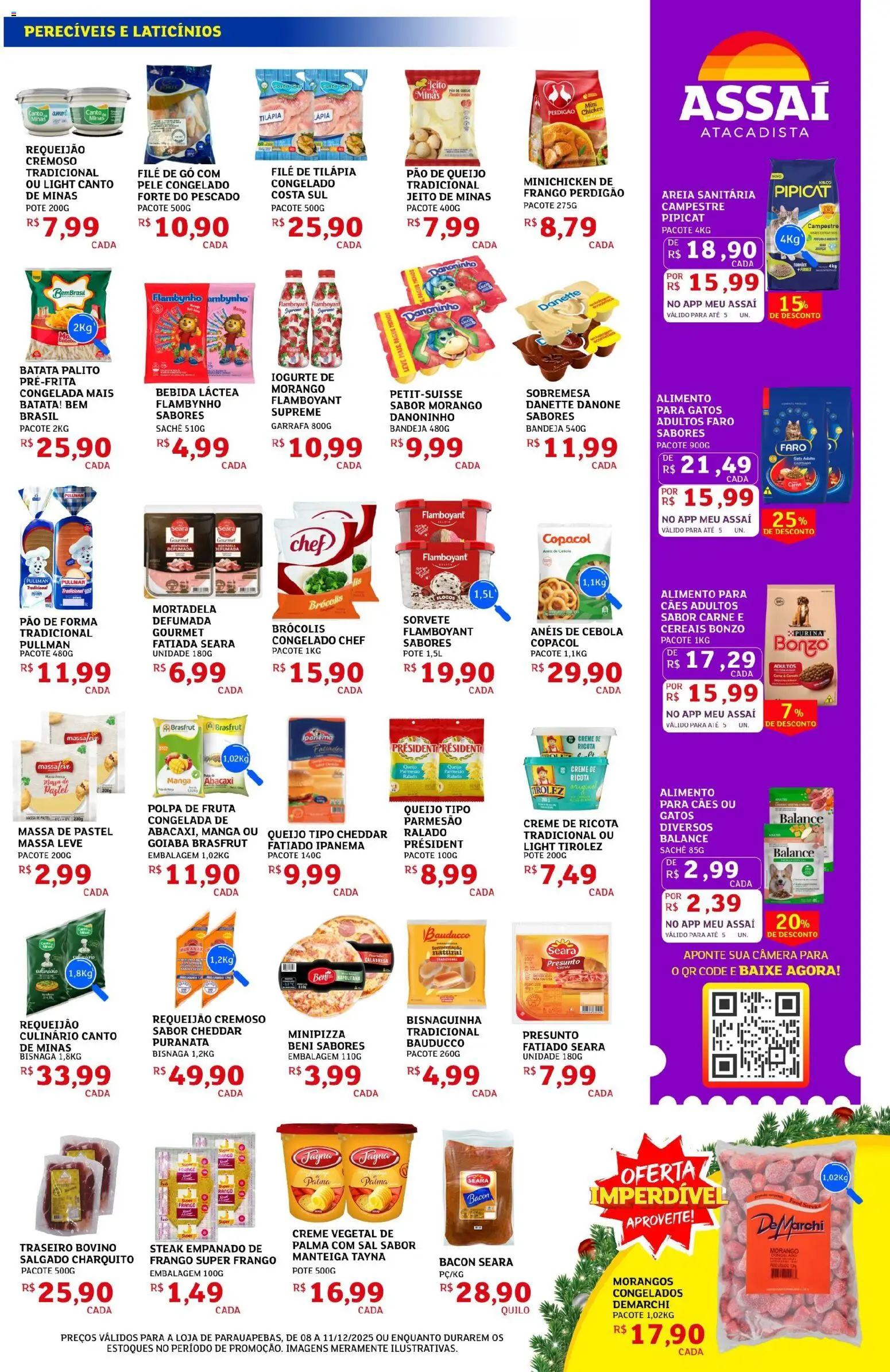 Assaí Atacadista Folheto - válido de 08.12.2025 | Página: 3 | Produtos: Goiaba, Cebola, Frango, Requeijão