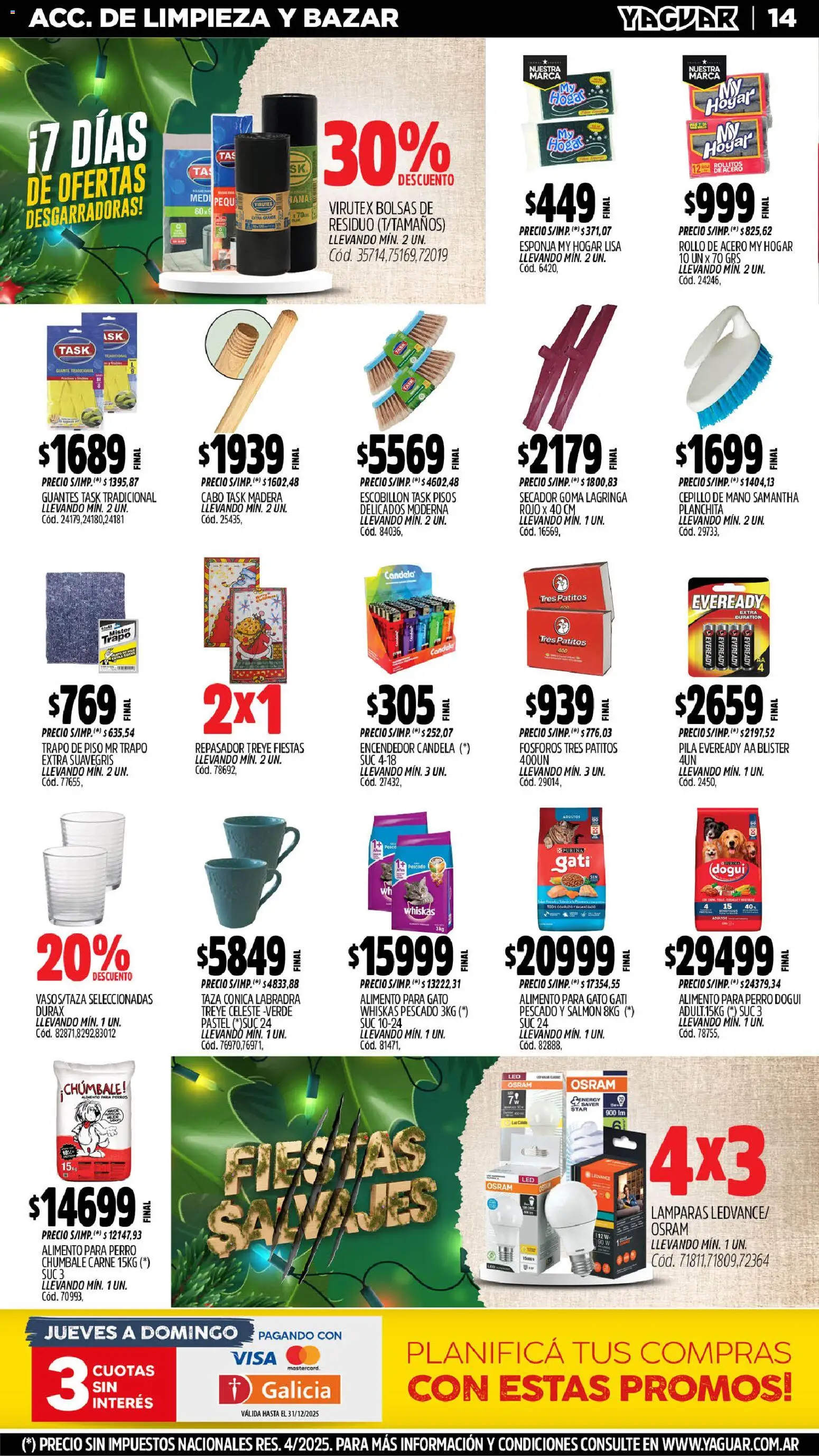 Yaguar catálogo │ válido desde el 01.12.2025 | Página: 15 | Productos: Trapo de piso, Pila, Cepillo, Repasador