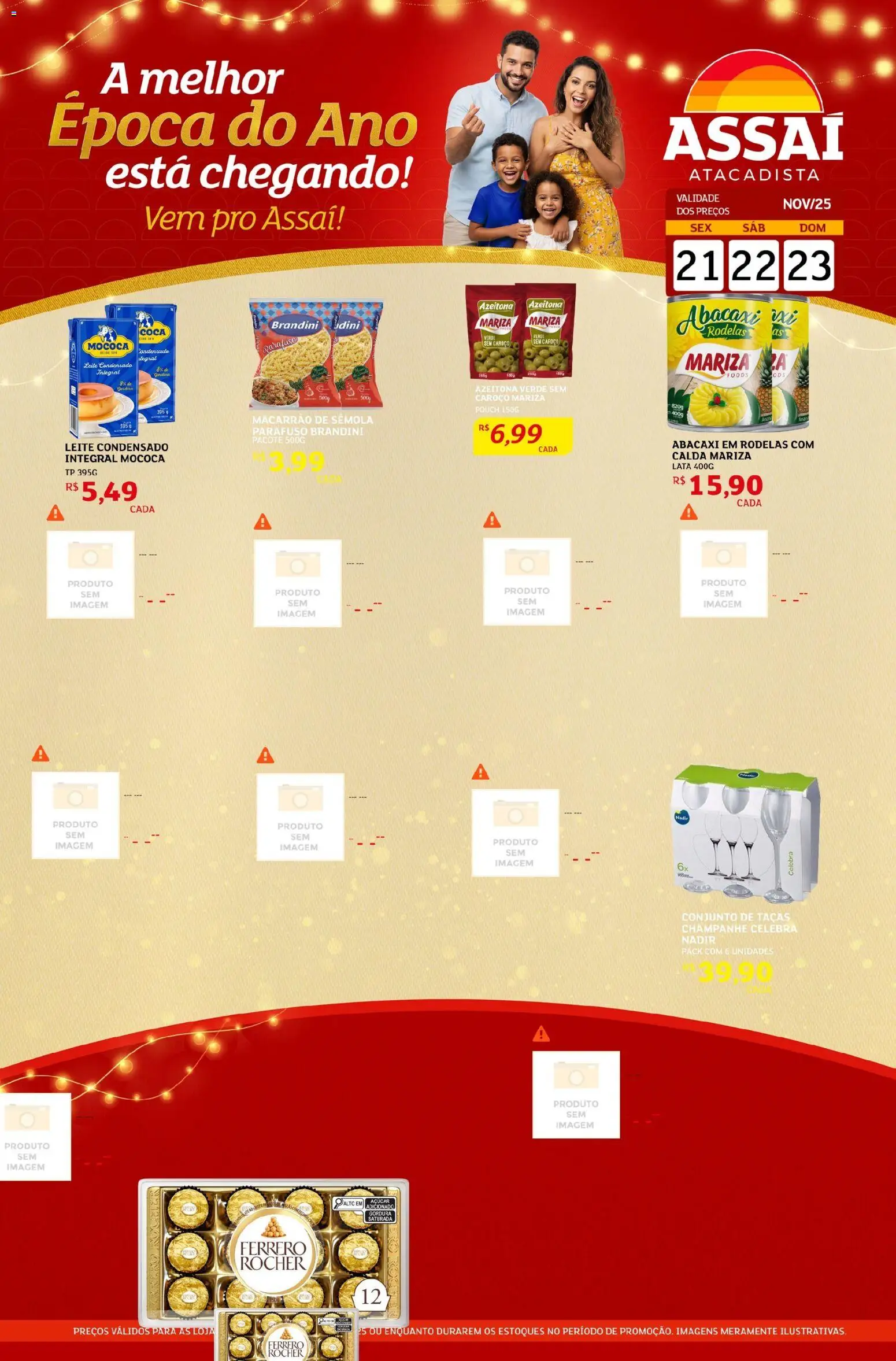 Assaí Atacadista Folheto - válido de 09.12.2025 | Página: 1 | Produtos: Taças, Leite, Ferrero Rocher, Açúcar