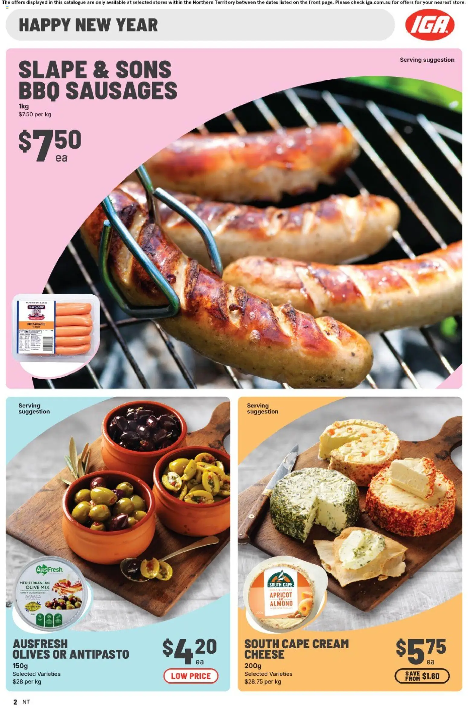 IGA catalogue - valid from 24.12.2025 | Page: 2 | Products: Cheese, Olives, Cream